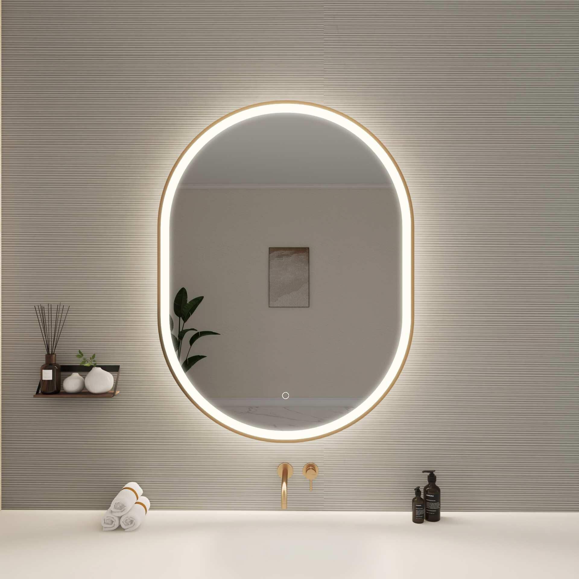 Harmoni 40 Inch Oval LED Lighted Mirror by Elegant Decor