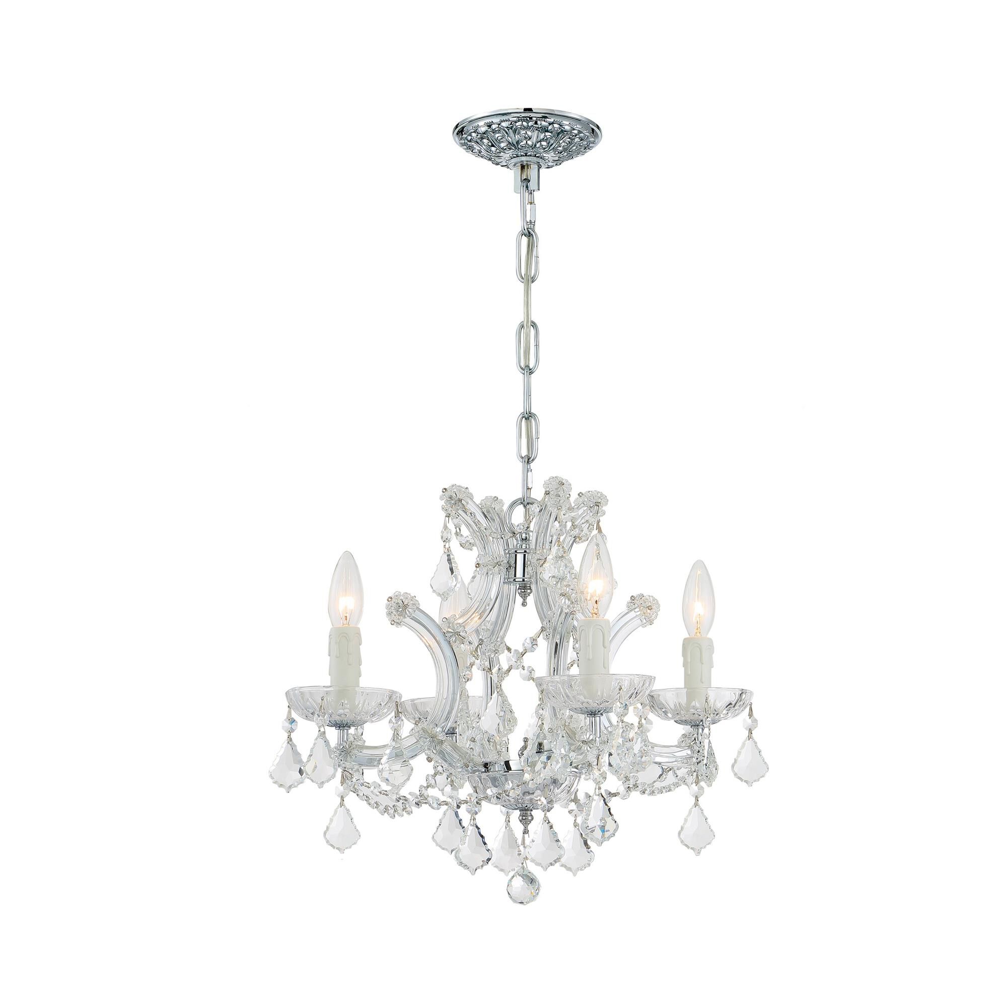 Shown in Polished Chrome finish and Clear Italian crystal