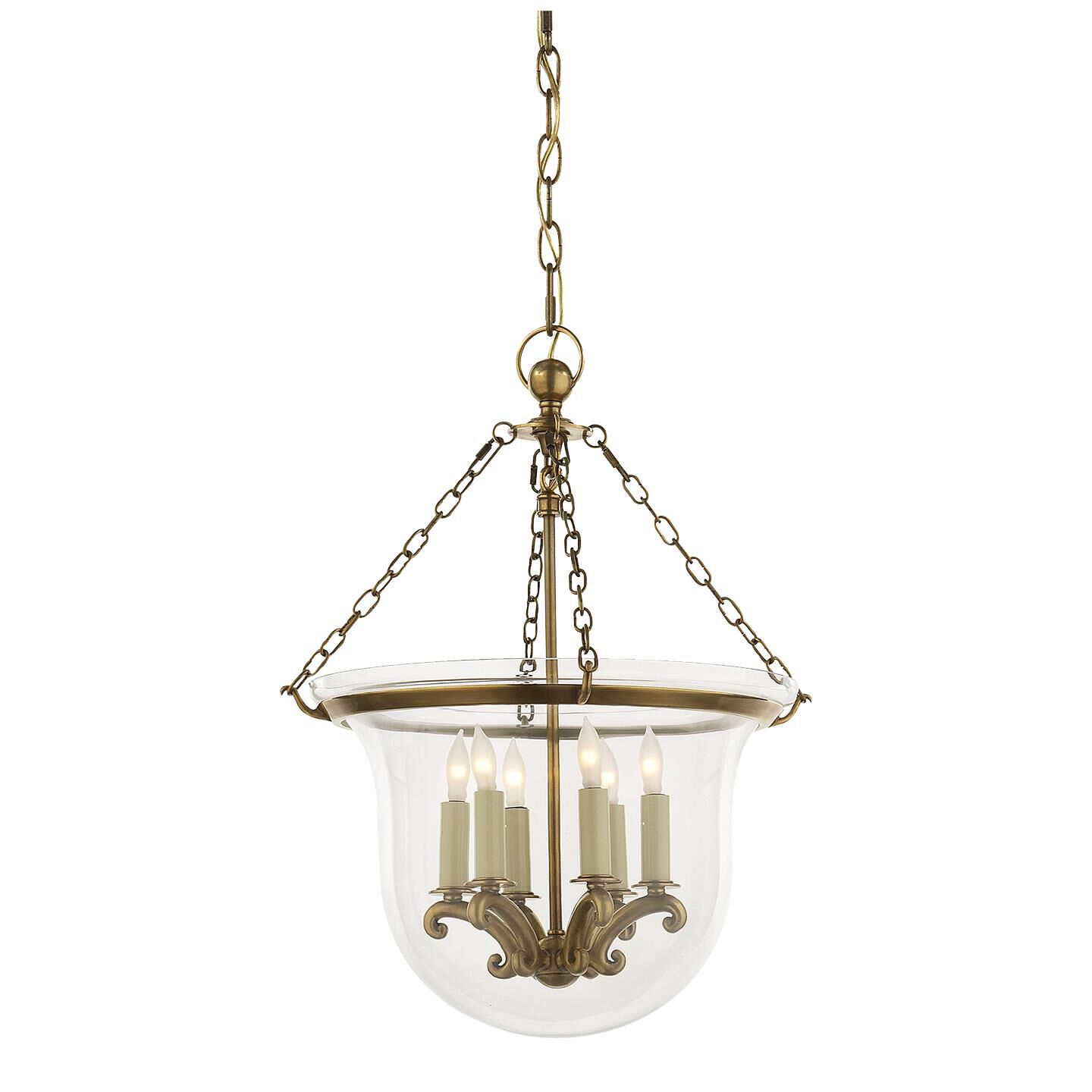 Shown in Antique-Burnished Brass finish and Clear glass