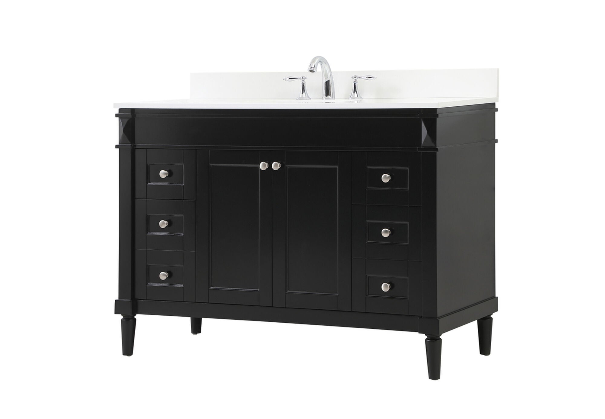 Shown in Black finish and Backsplash accent