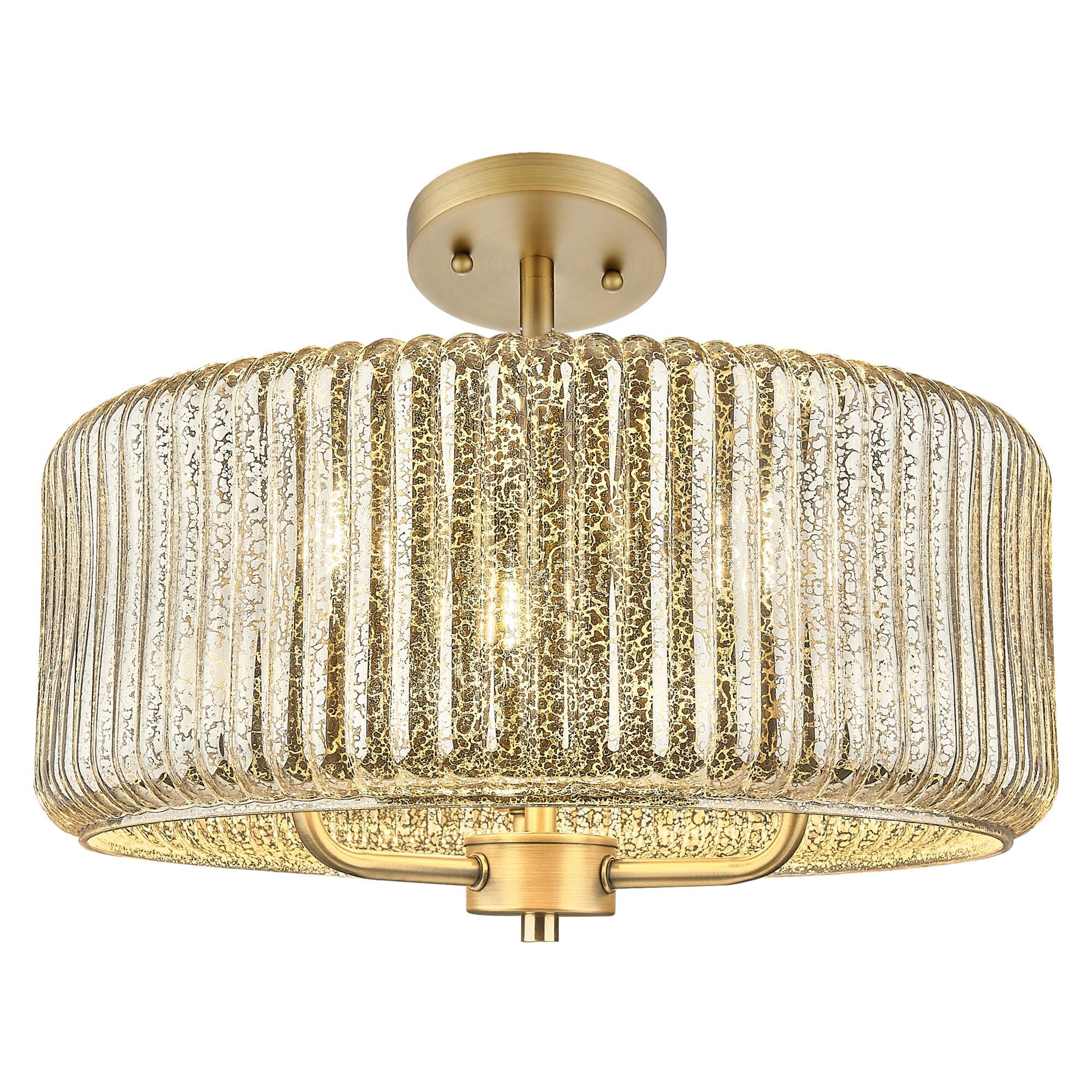 Shown in Brushed Brass finish and Mercury glass