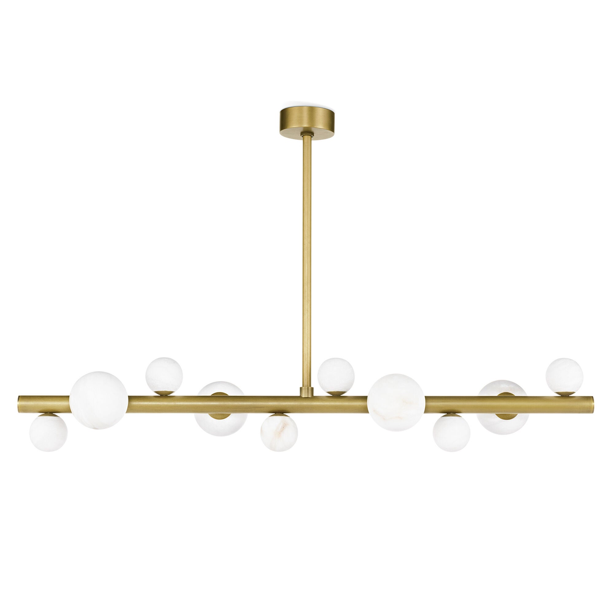 Shown in Natural Brass finish and - None - shade