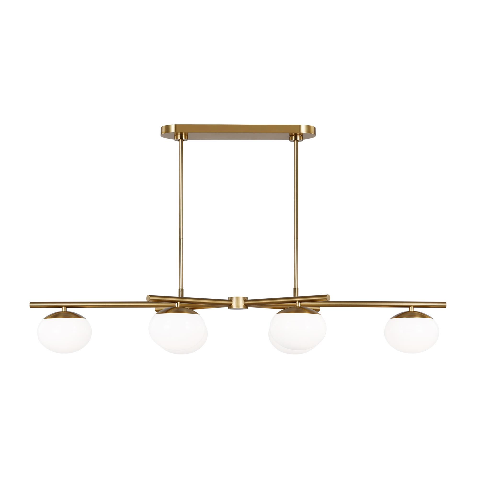 Shown in Burnished Brass finish and Milk White Glass s shade