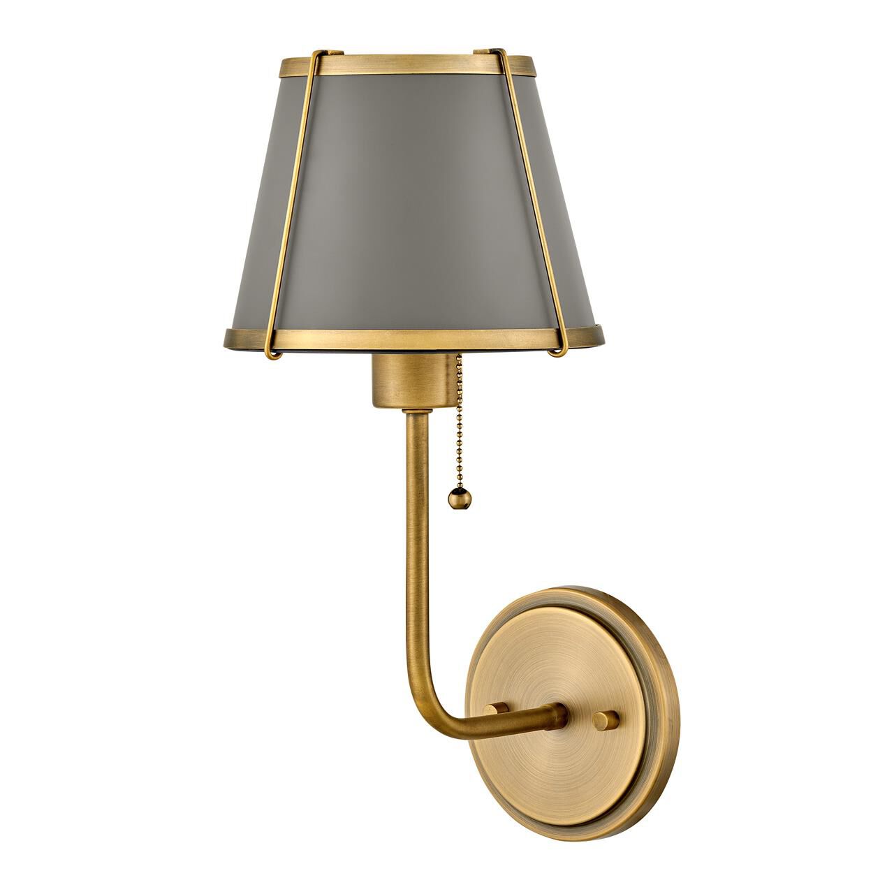 Shown in Lacquered Dark Brass finish and Dark Matte Grey accent