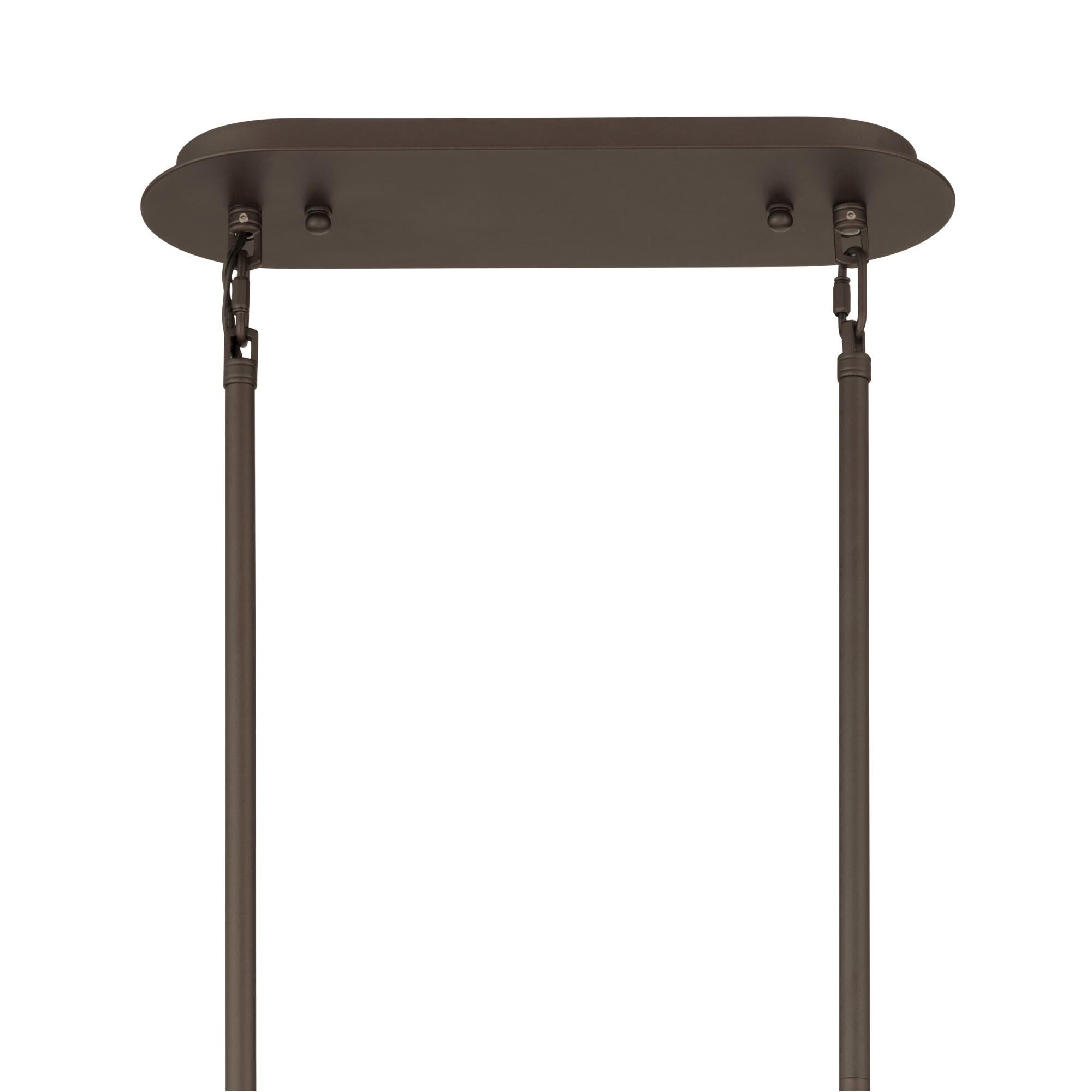 Shown in Dark Bronze finish and Clear Ribbed glass