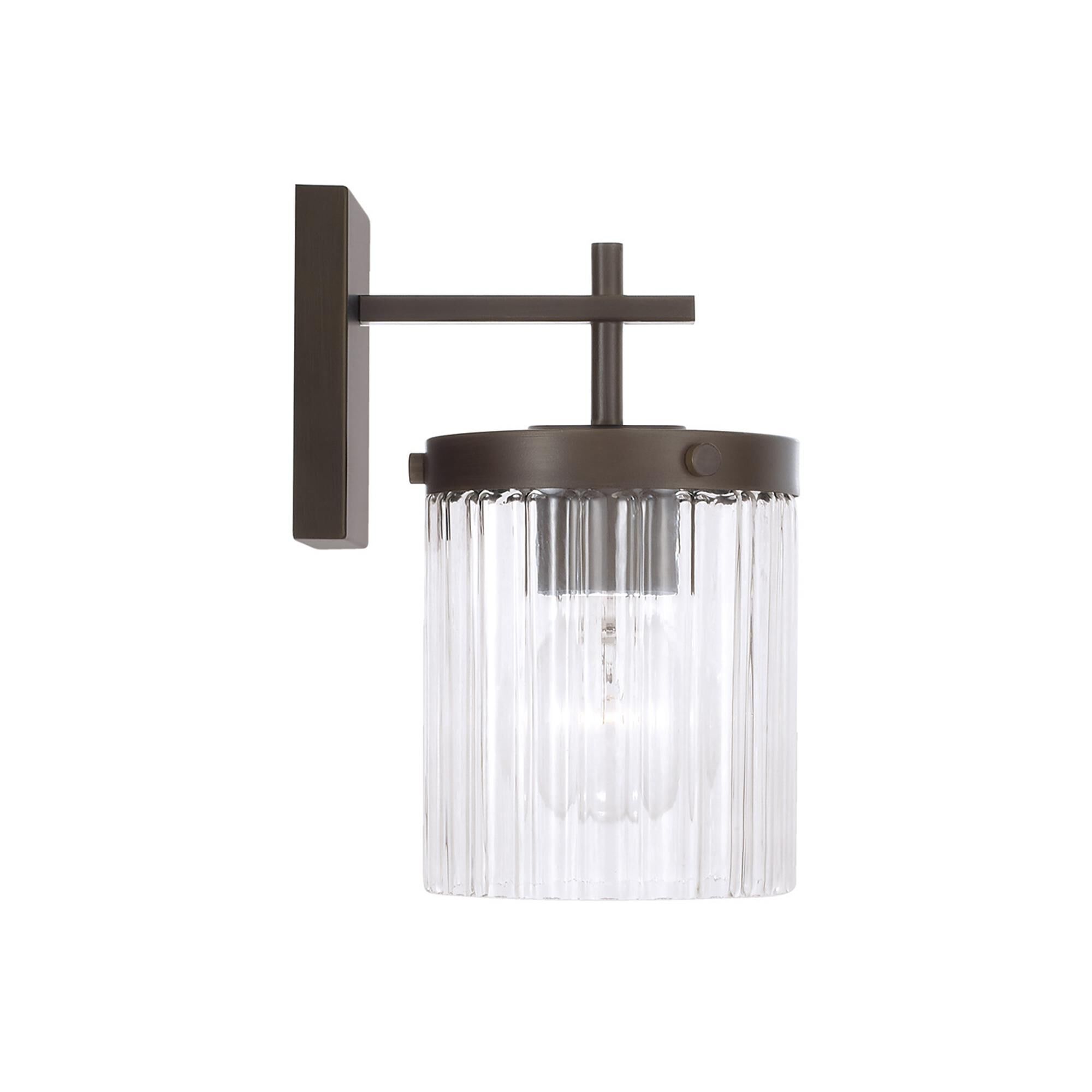 Shown in Oil Rubbed Bronze finish and Beveled Fluted glass