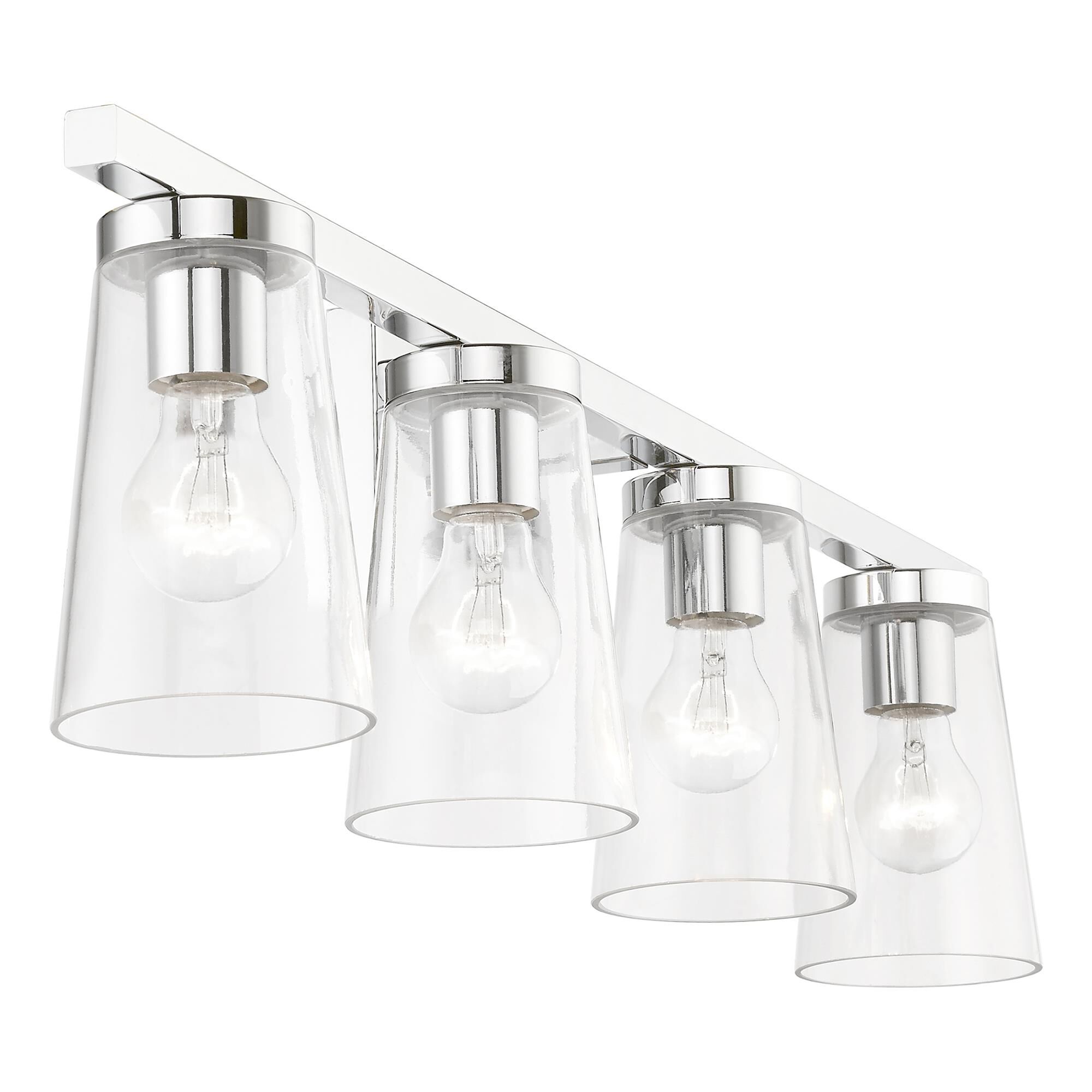 Shown in Polished Chrome finish and Clear glass