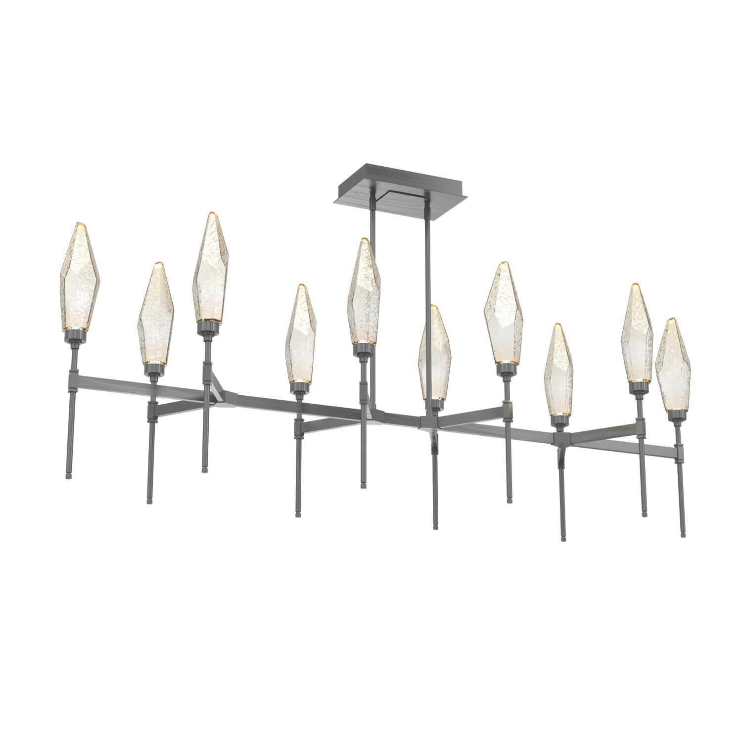 Shown in Graphite finish and Chilled Amber glass