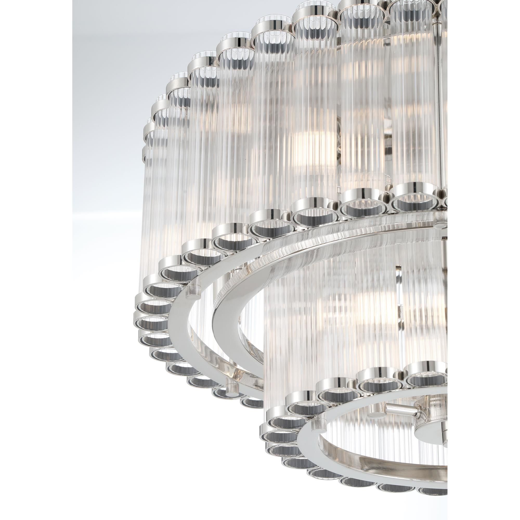 Shown in Polished Nickel finish and Ribbed glass
