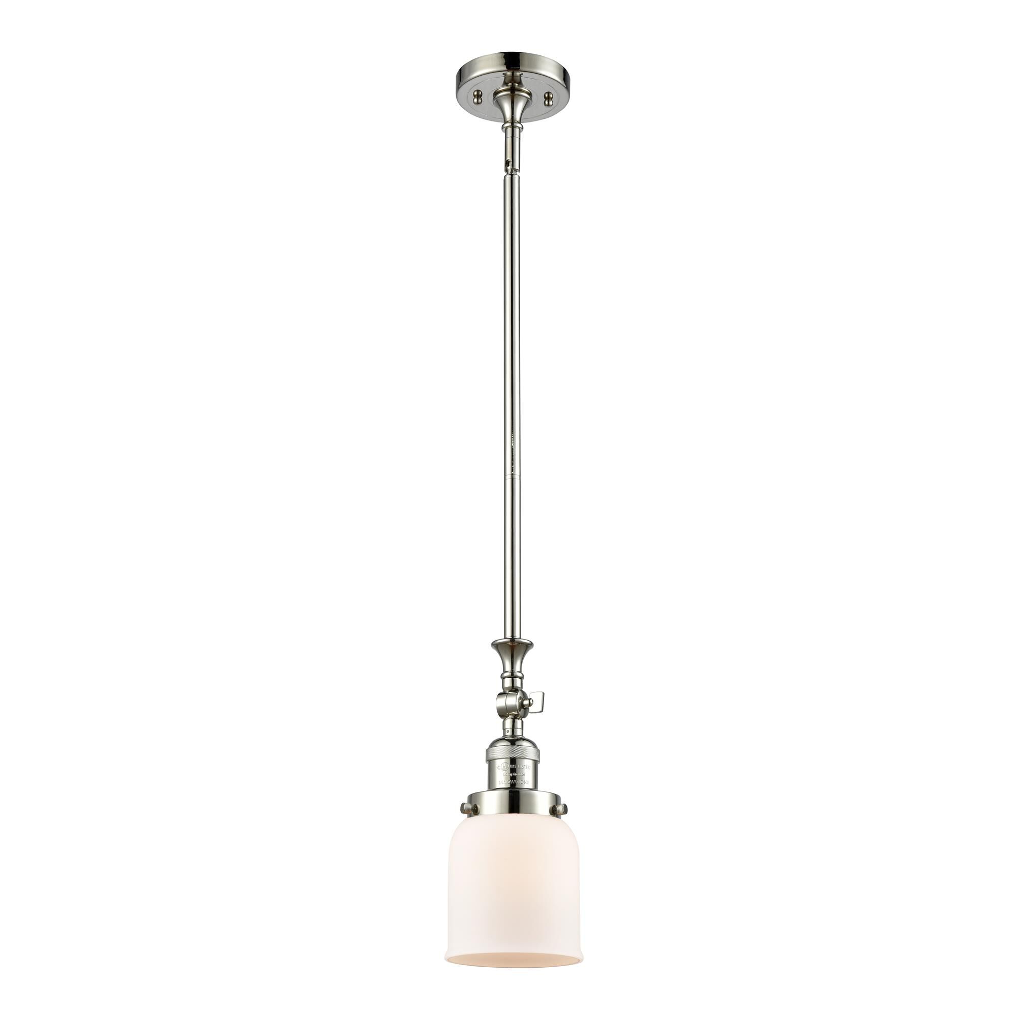 Shown in Polished Nickel finish and Matte White Cased glass