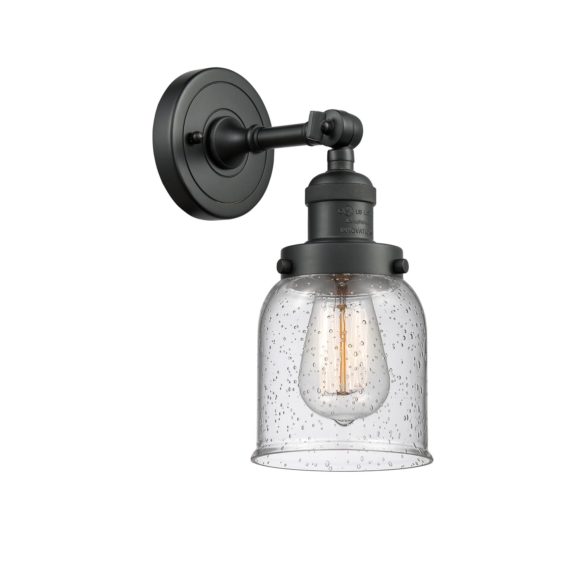 Shown in Matte Black finish and Seedy glass