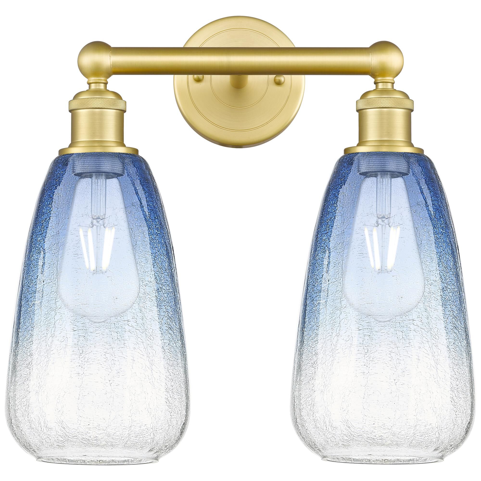 Shown in Satin Gold finish and Sapphire Blue glass