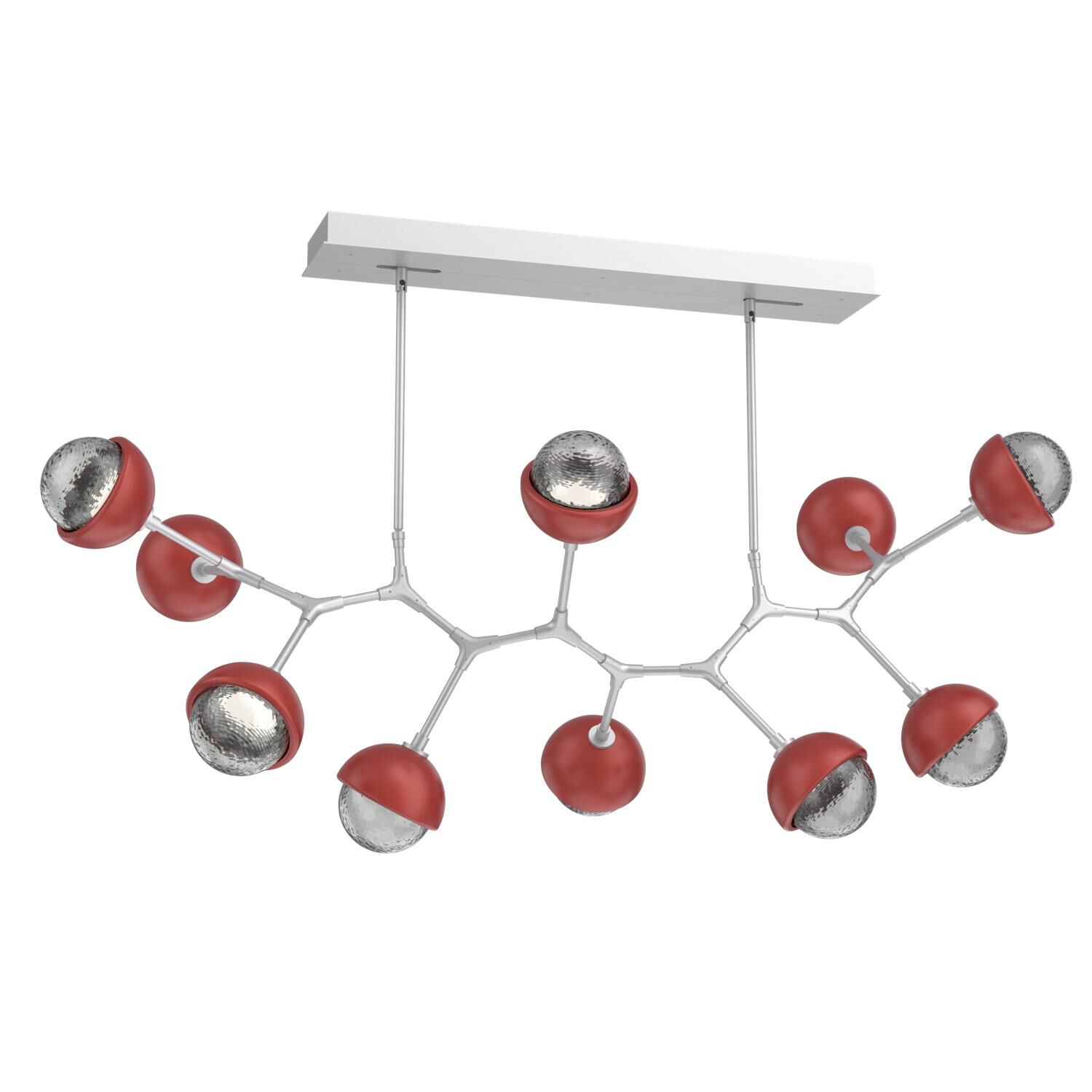 Shown in Classic Silver finish and Smoke glass and Cinnamon Red accent
