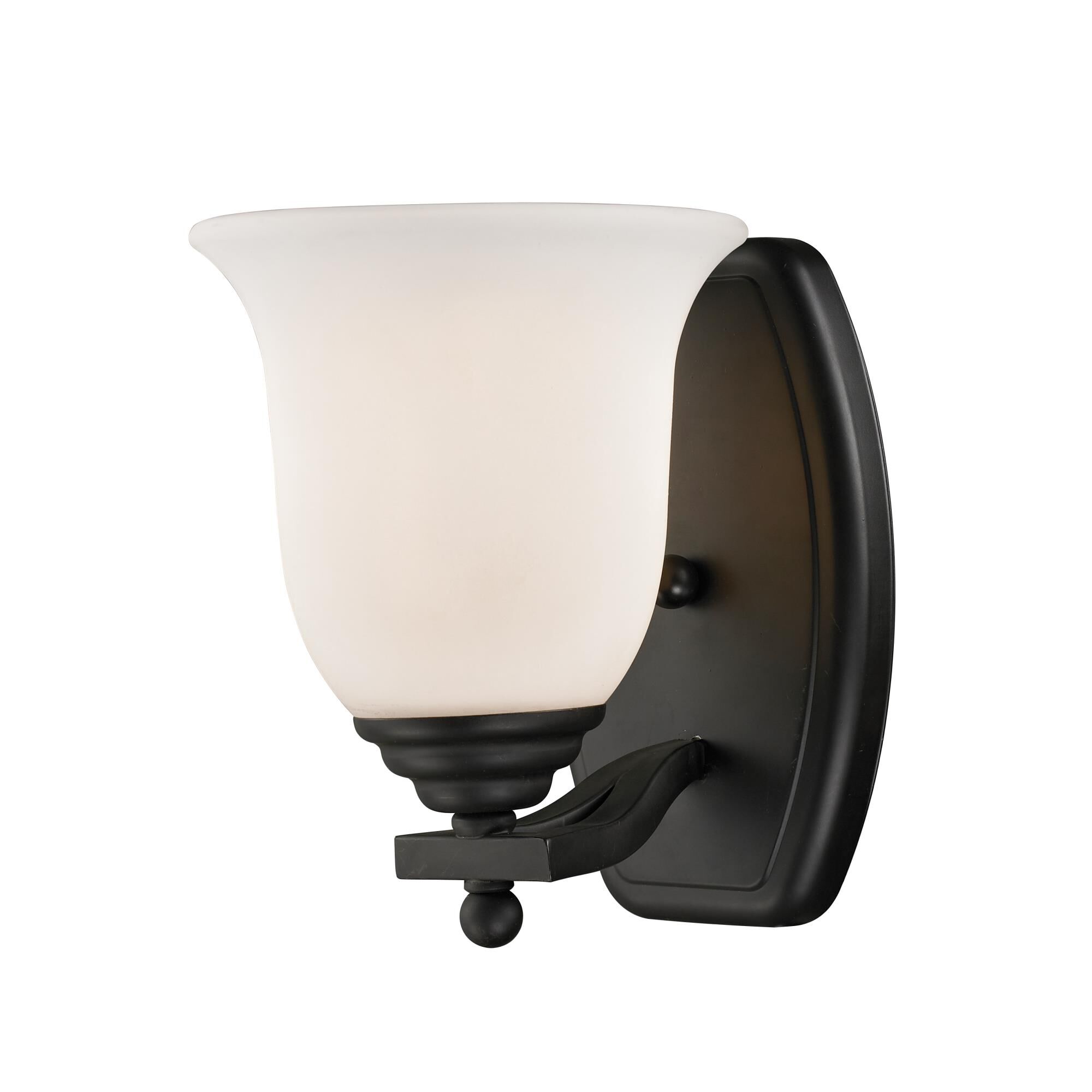 Shown in Matte Black finish and Glass shade
