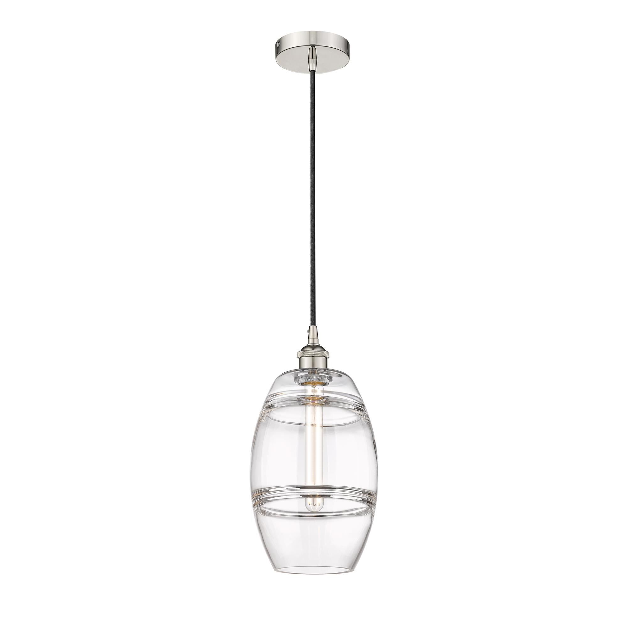 Shown in Polished Nickel finish and Clear glass