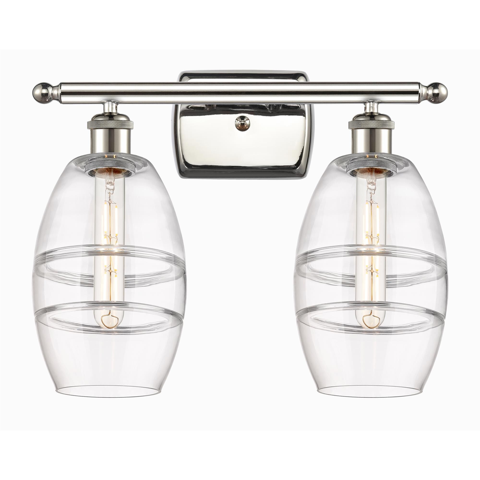 Shown in Polished Nickel finish and Clear glass
