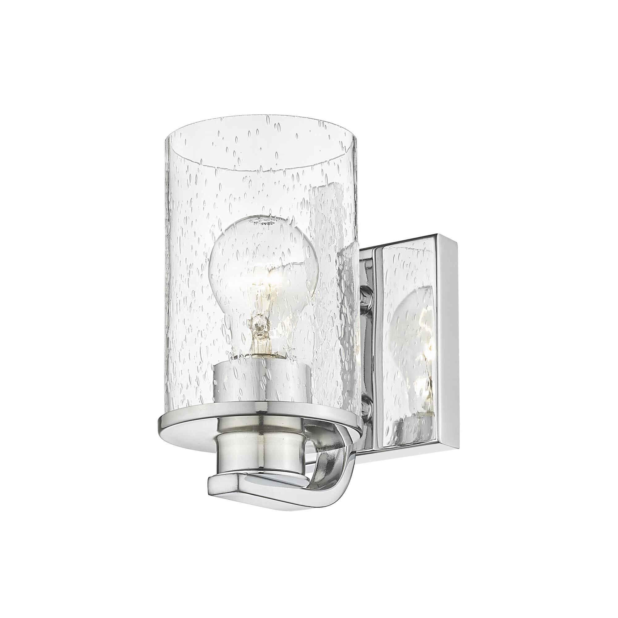 Shown in Chrome finish and Glass shade