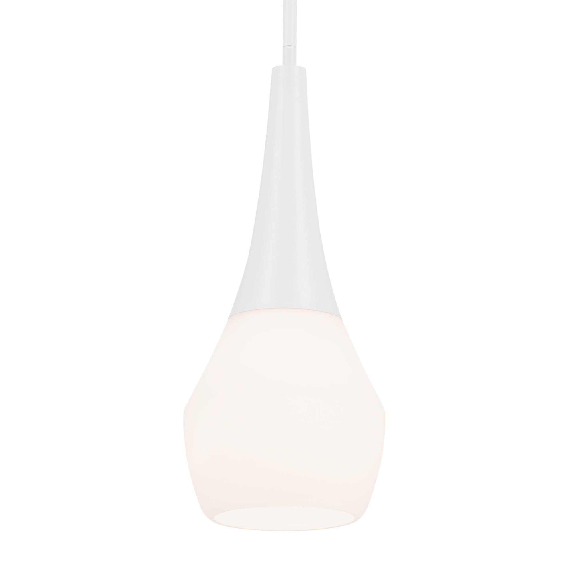Shown in White finish and Satin Etched Cased Opal glass