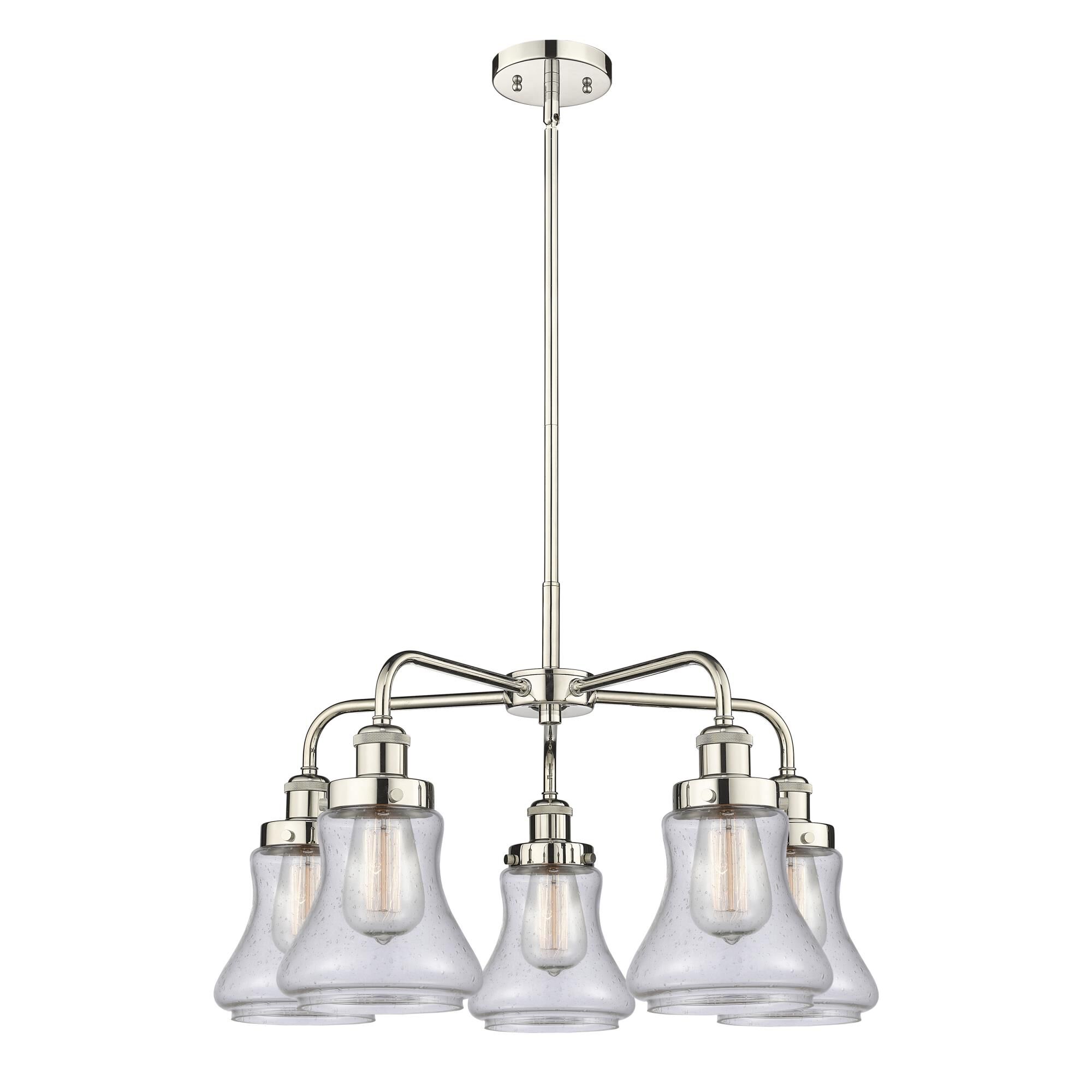 Shown in Polished Nickel finish and Seedy glass