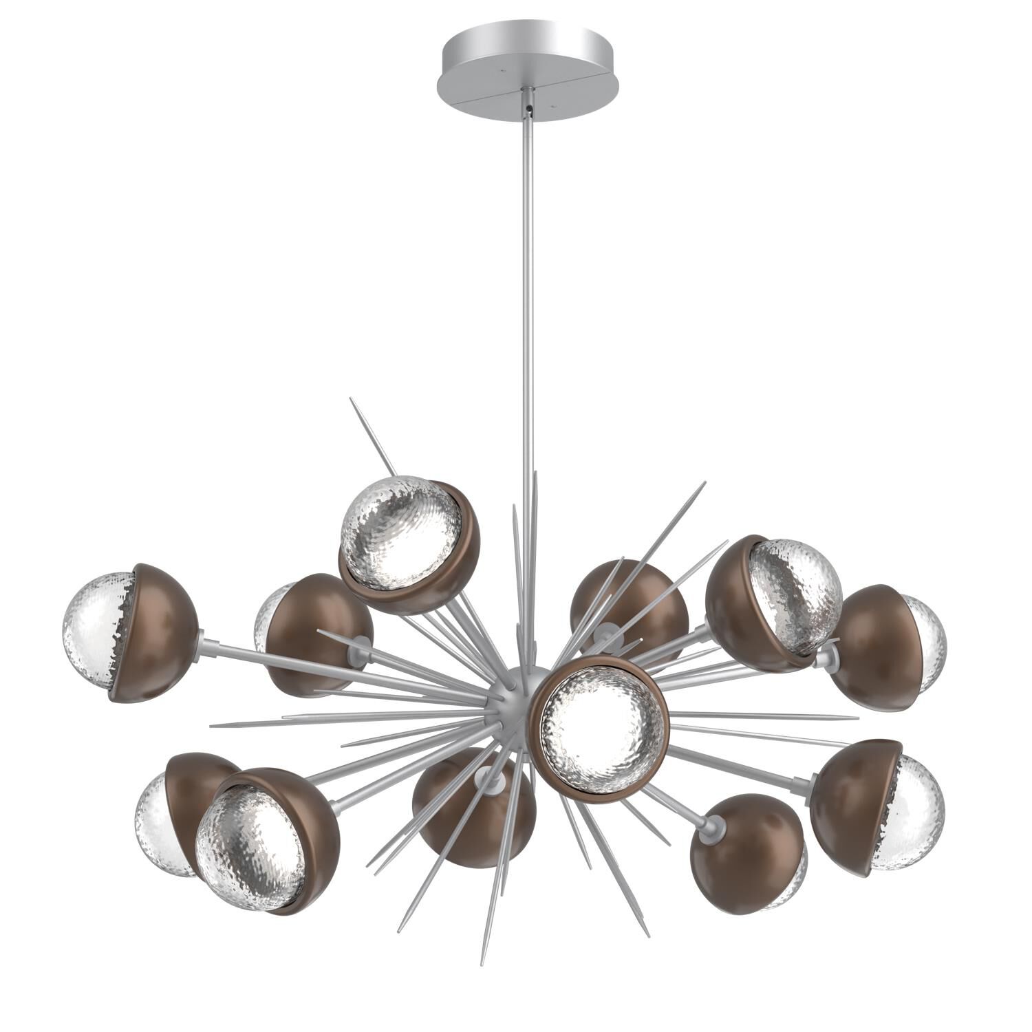 Shown in Classic Silver finish and Clear glass and Burnished Bronze accent