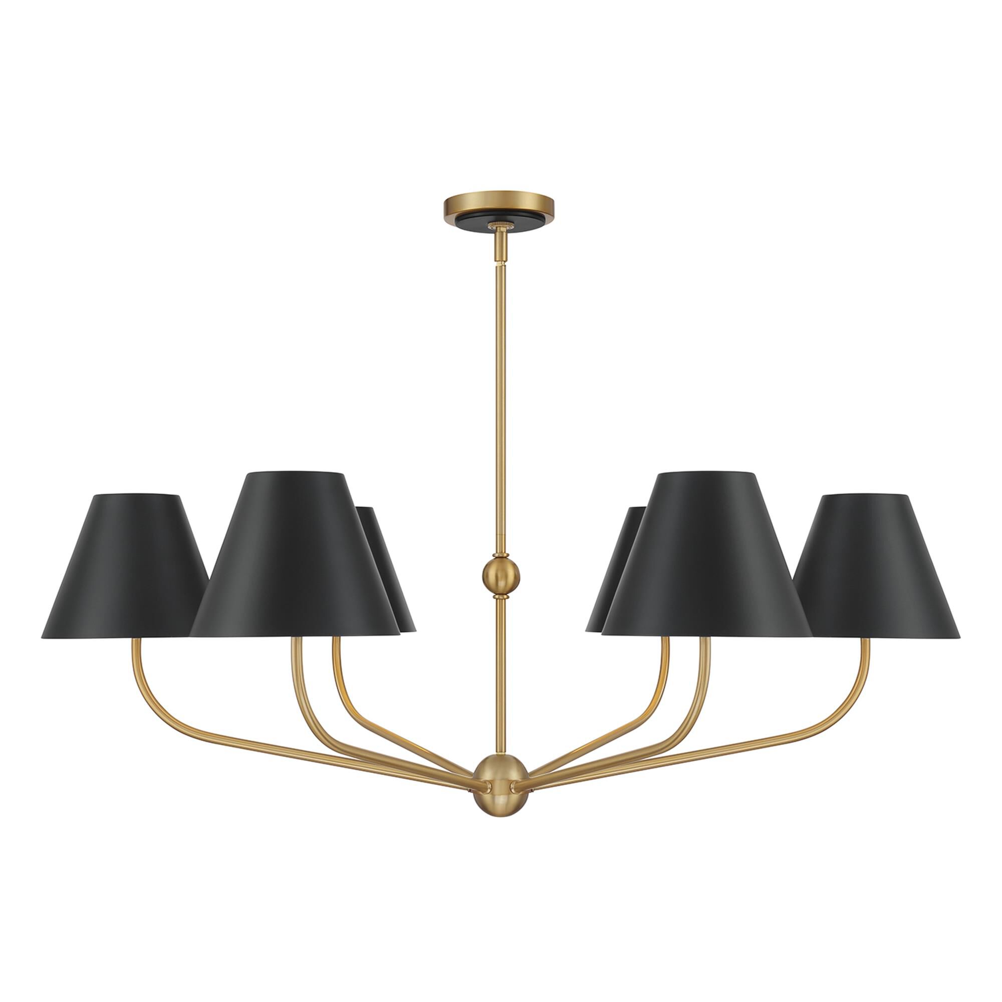 Shown in Vibrant Gold and Matte Black finish and Steel shade
