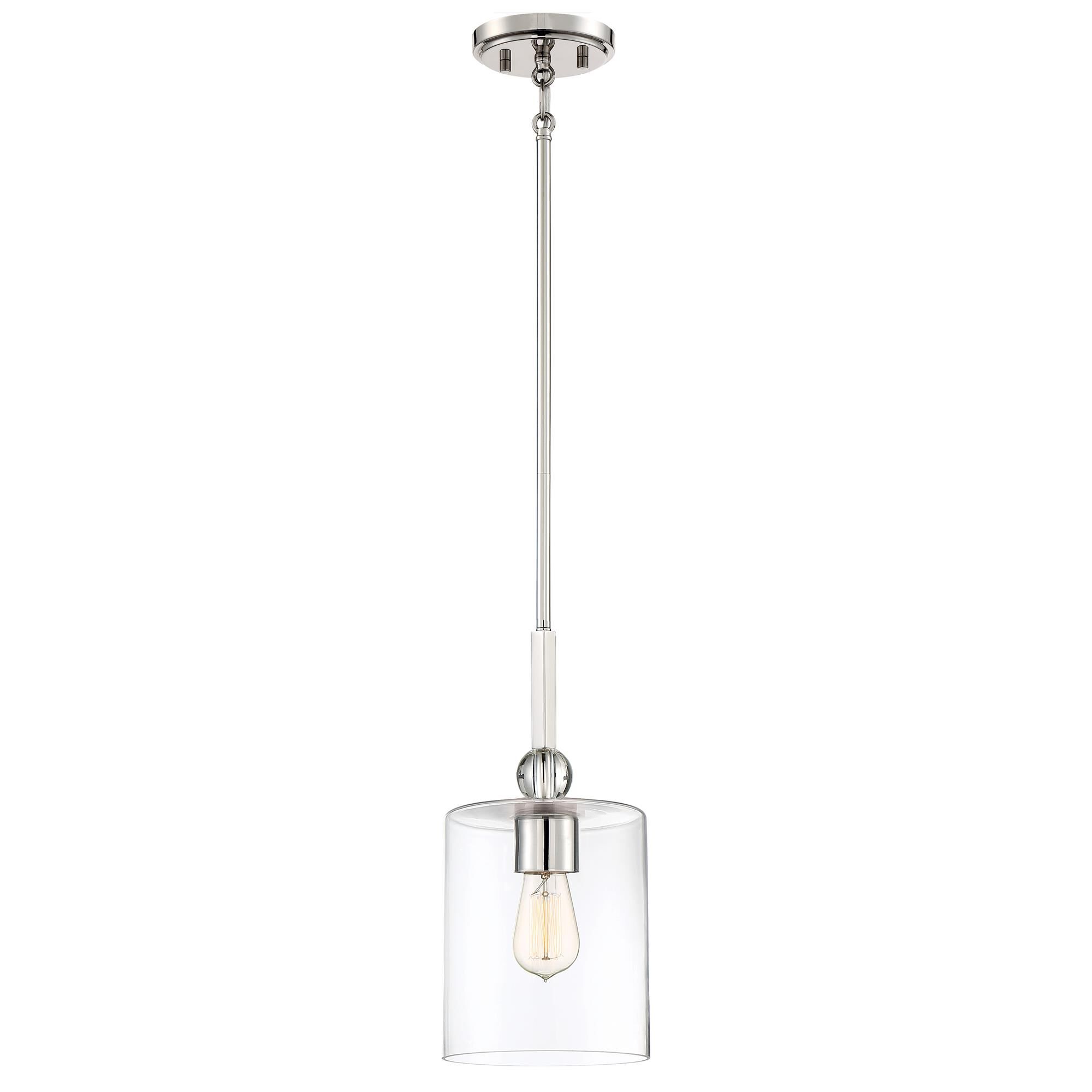 Shown in Polished Nickel finish and Clear glass