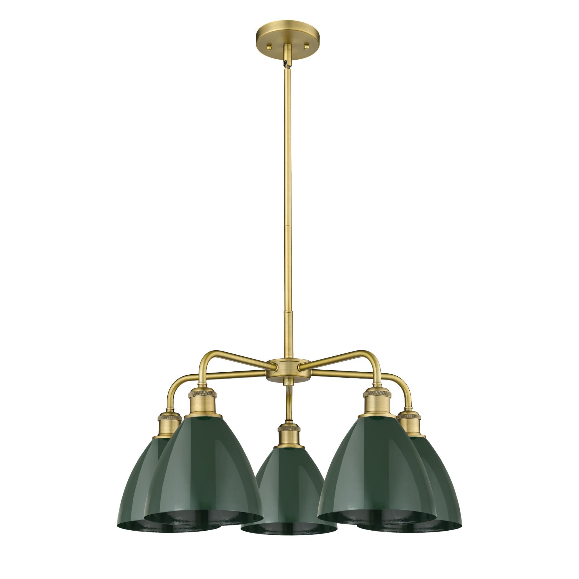 Shown in Brushed Brass finish and Green shade