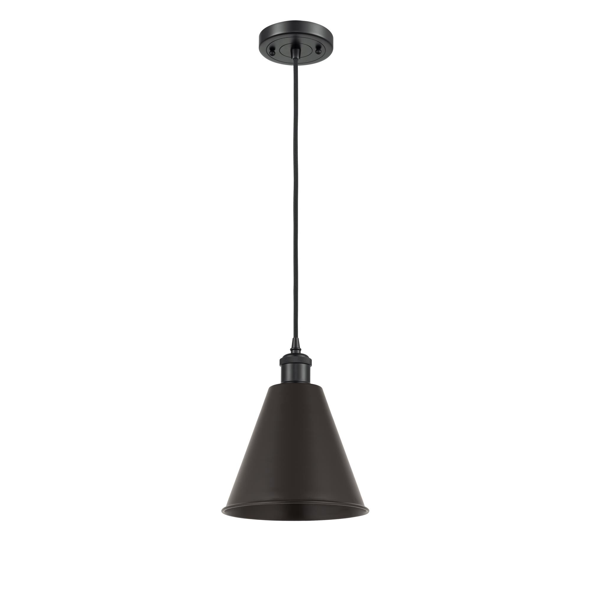 Shown in Matte Black finish and Matte Black Ballston Cone shade