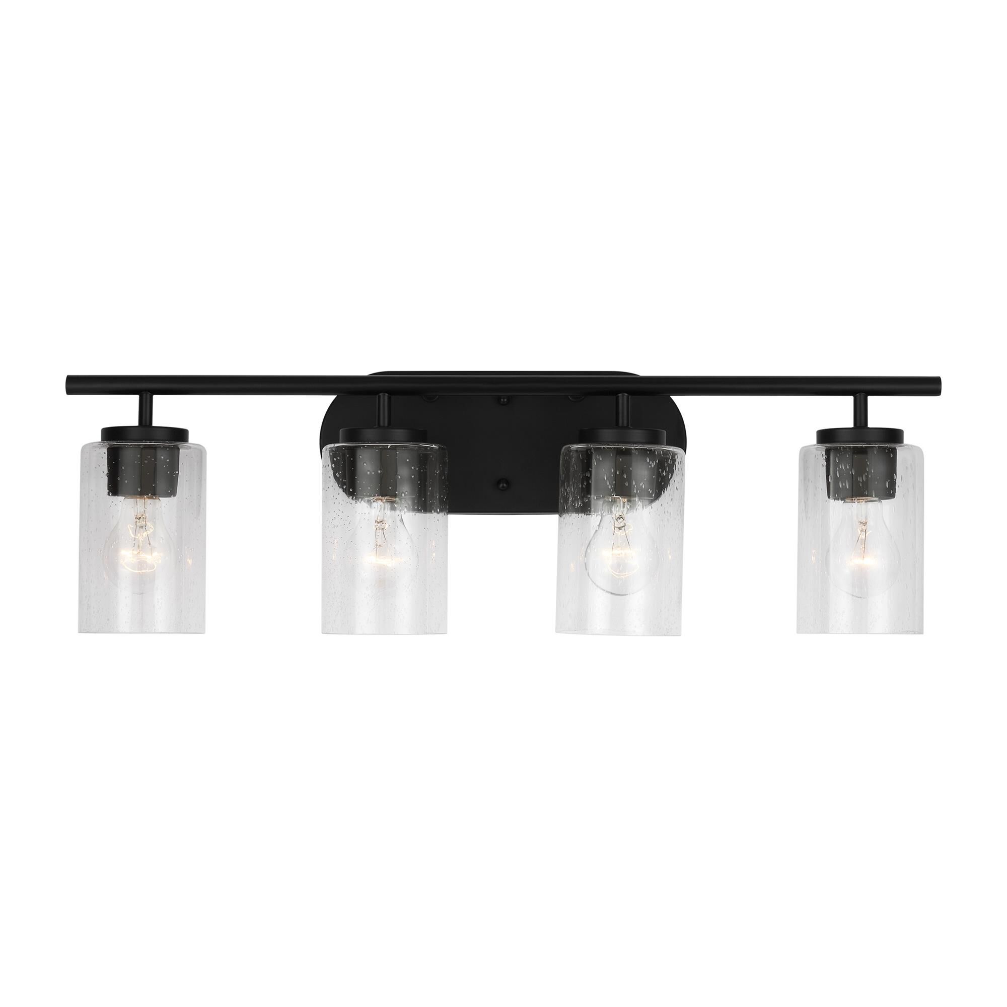 Shown in Midnight Black finish and Clear Seeded glass