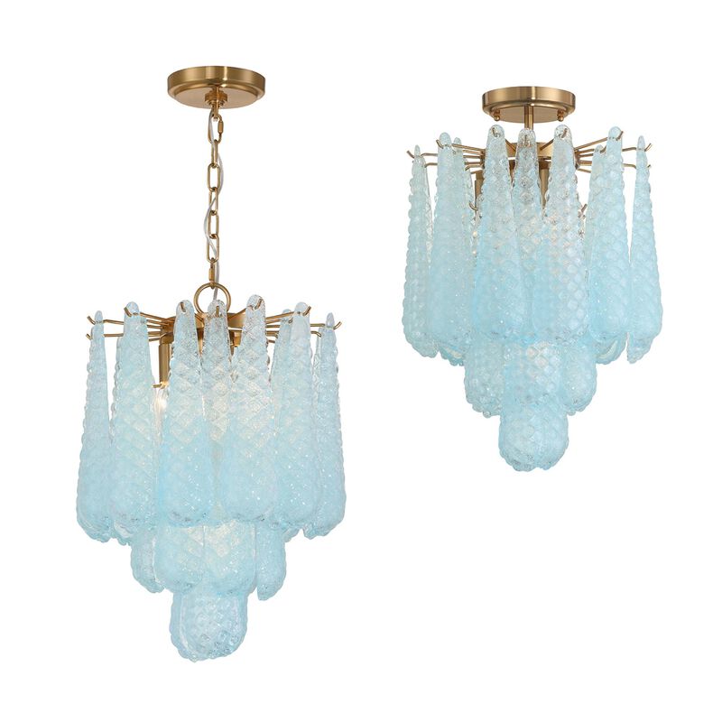 Ollie 14 Inch 4 Light Semi Flush Mount by Crystorama