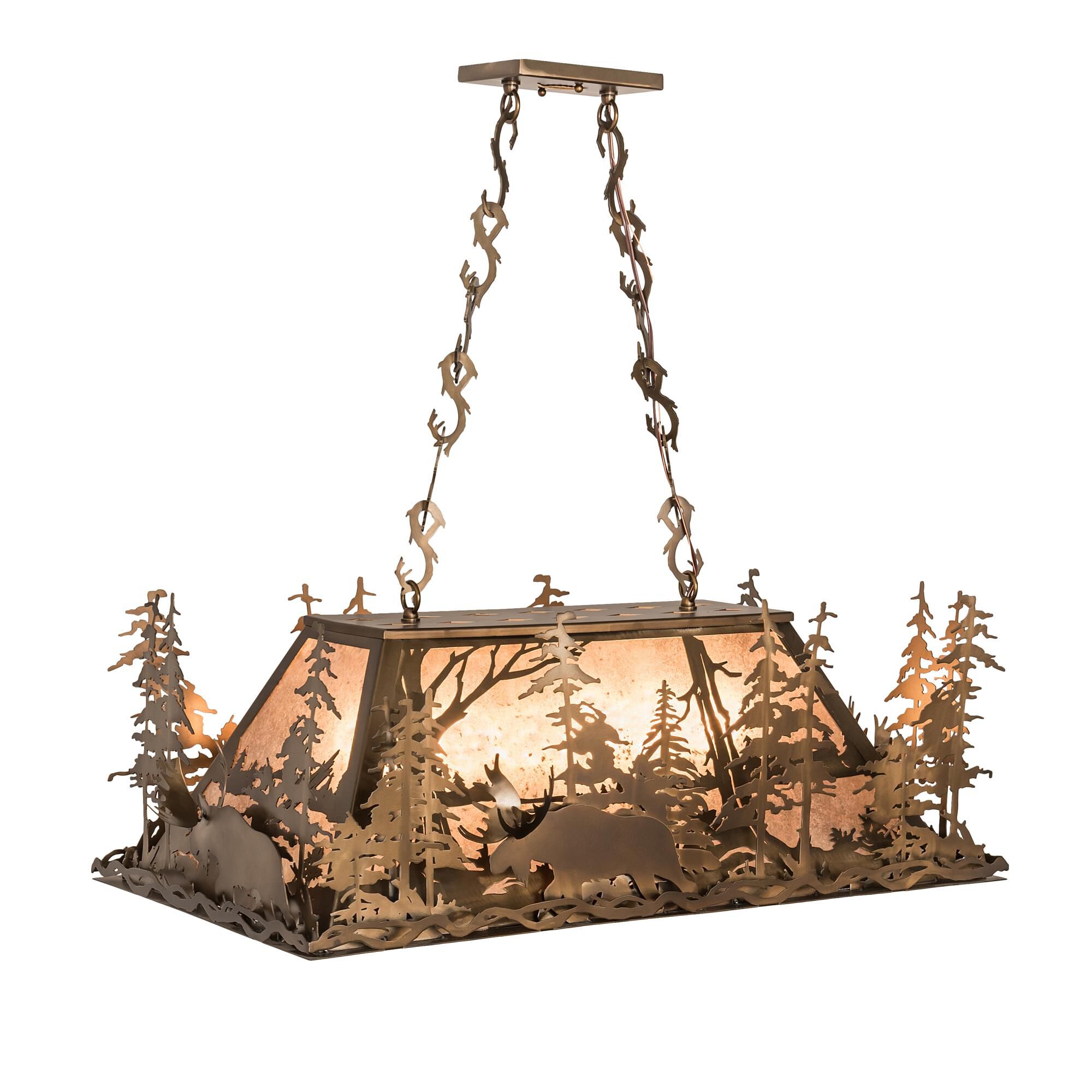 Moose At Dusk 35 Inch 6 Light Linear Suspension Light by Meyda Lighting