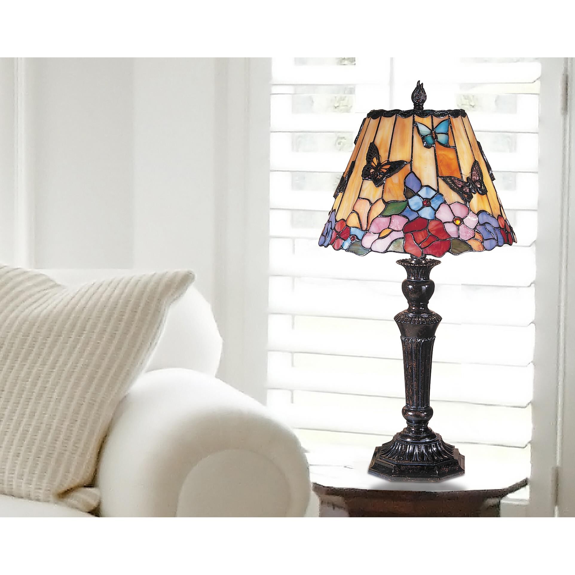 Butterfly Peony Table Lamp by Dale Tiffany