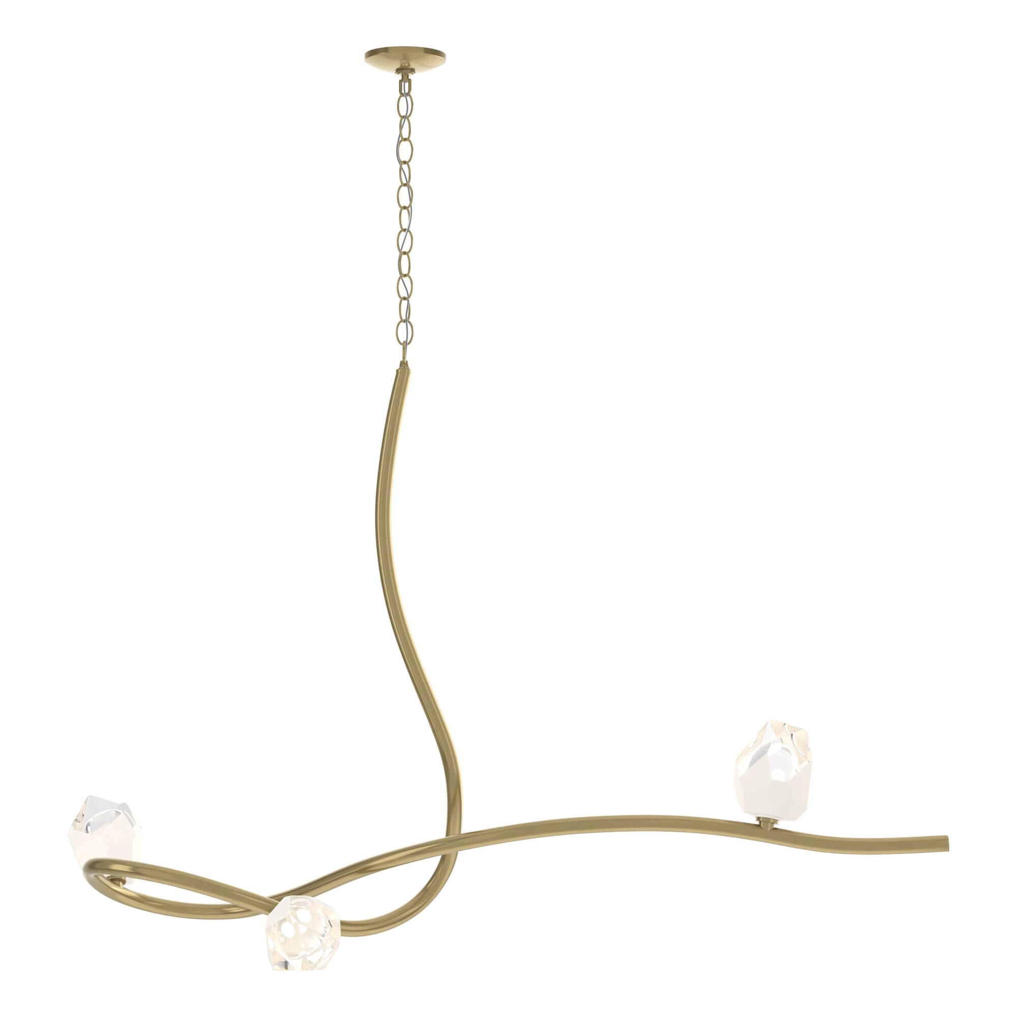 Shown in Modern Brass finish and White Crystal glass