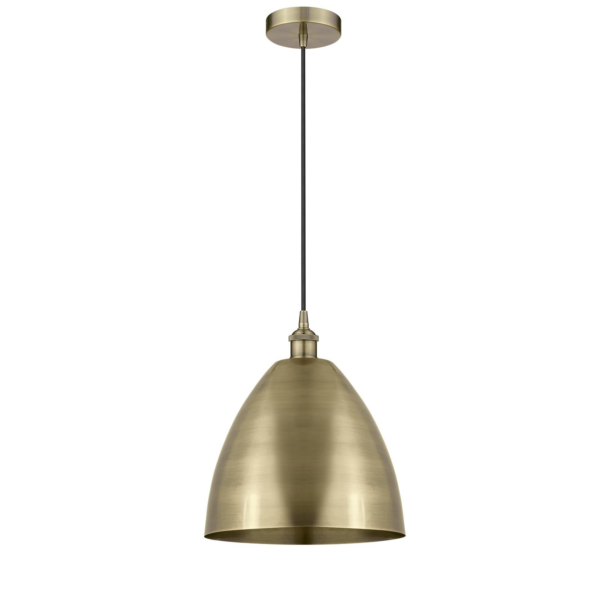 Shown in Antique Brass finish and Antique Brass Edison Dome shade
