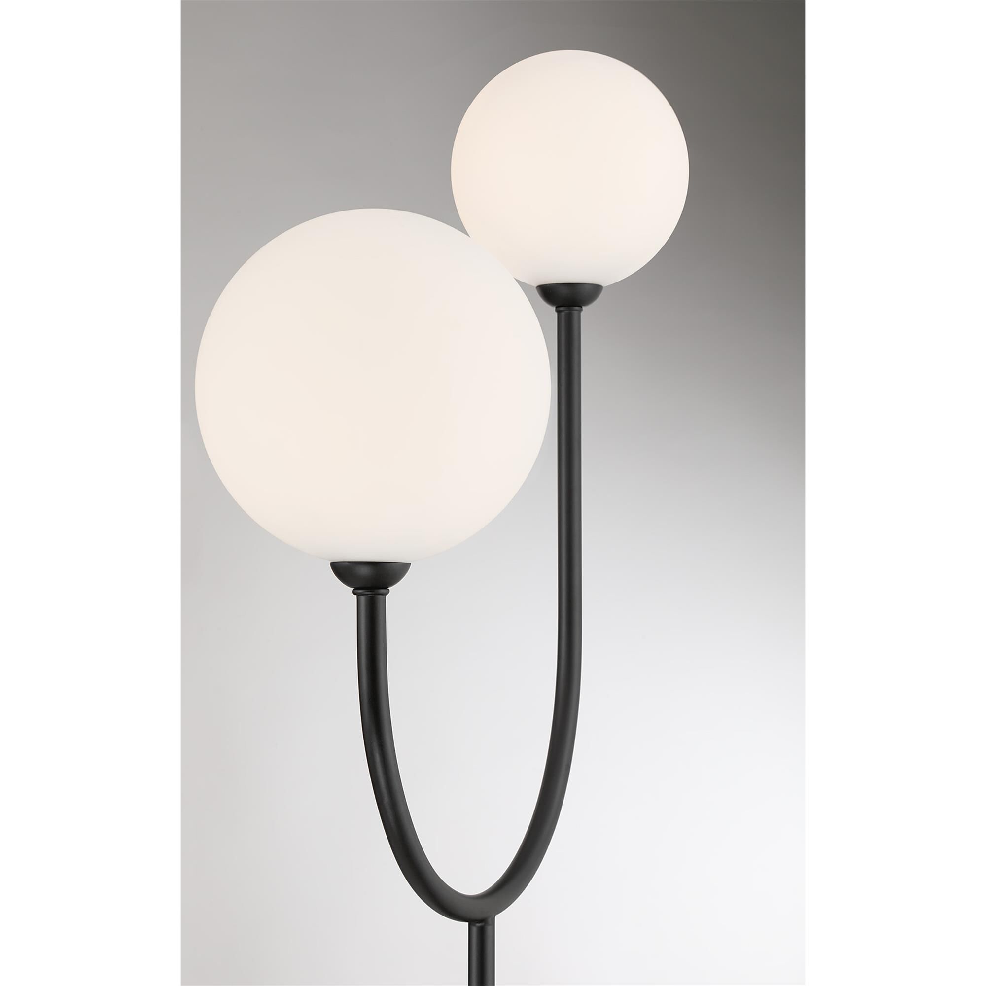 Shown in Matte Black finish and White Opal glass