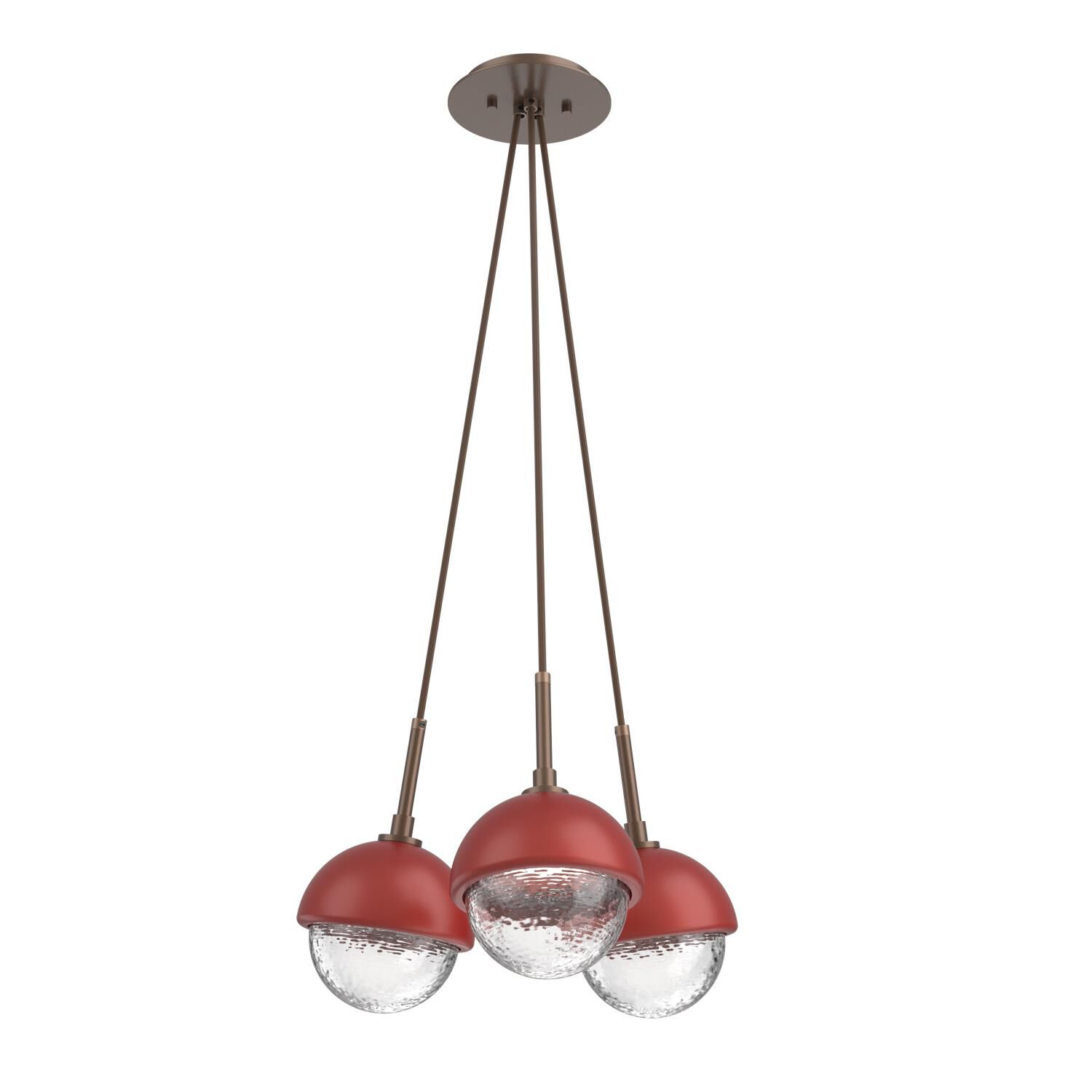 Shown in Burnished Bronze finish and Clear glass and Cinnamon Red accent