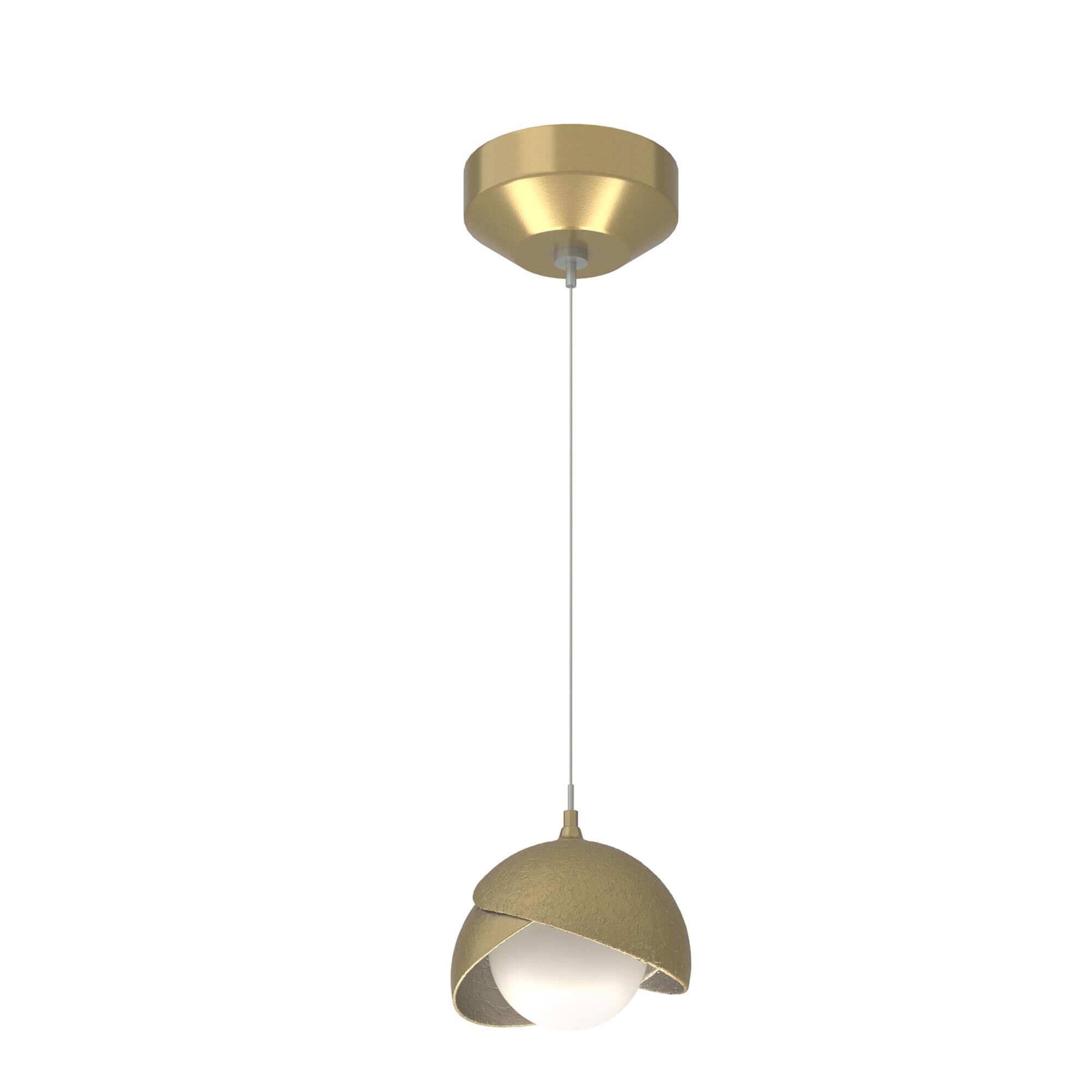 Shown in Modern Brass finish and Opal glass and Modern Brass  accent