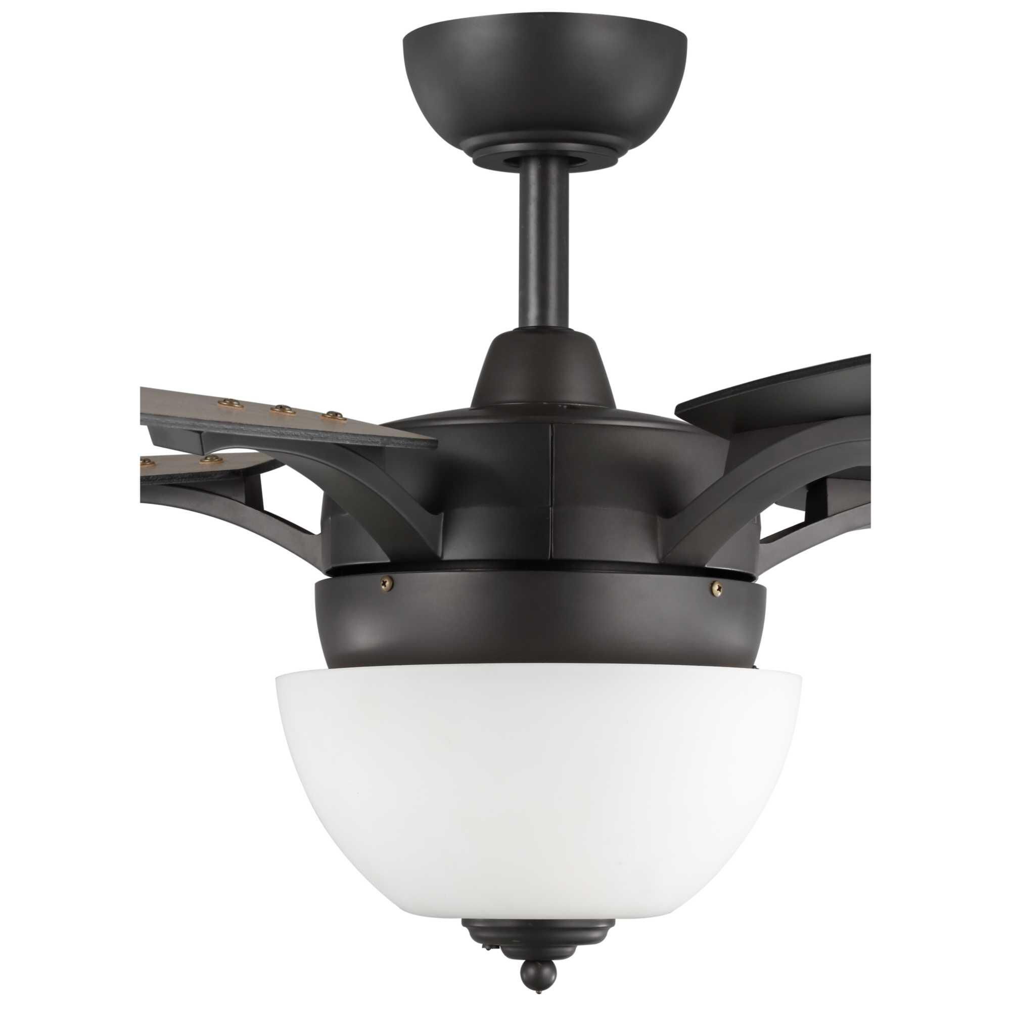 Shown in Graphite finish and White Opal glass and Fob Finish - Graphite & Pull Chain Finish - Chrome accent