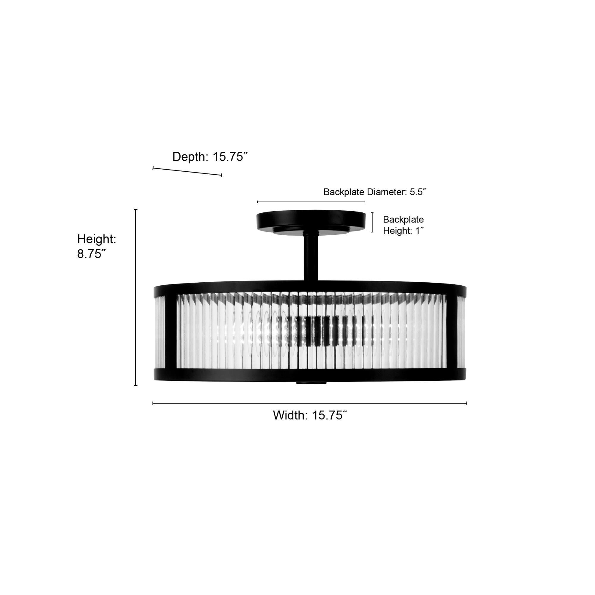 Ardezia 16 Inch Semi Flush Mount by Millennium Lighting