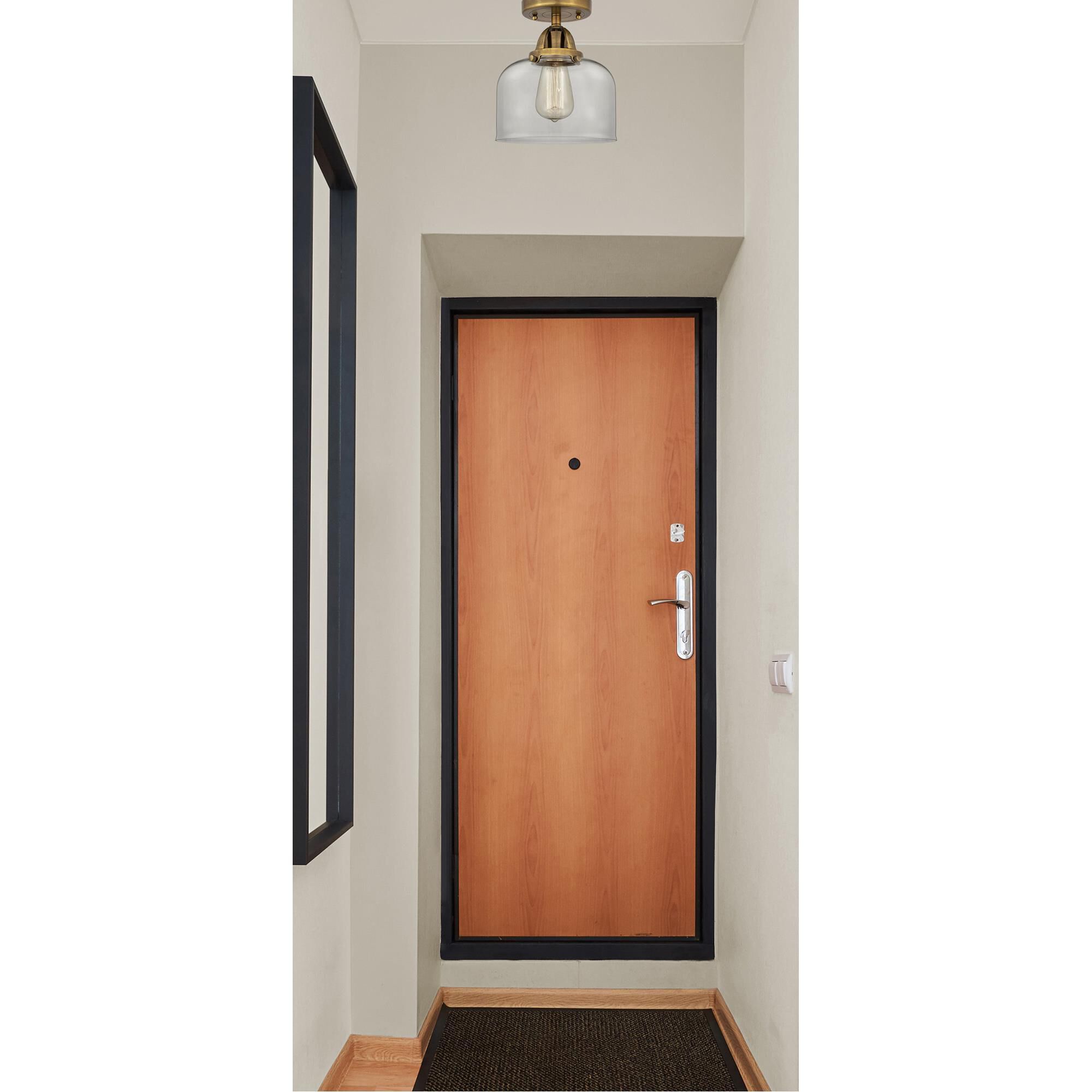 Shown in Brushed Brass finish and Clear glass