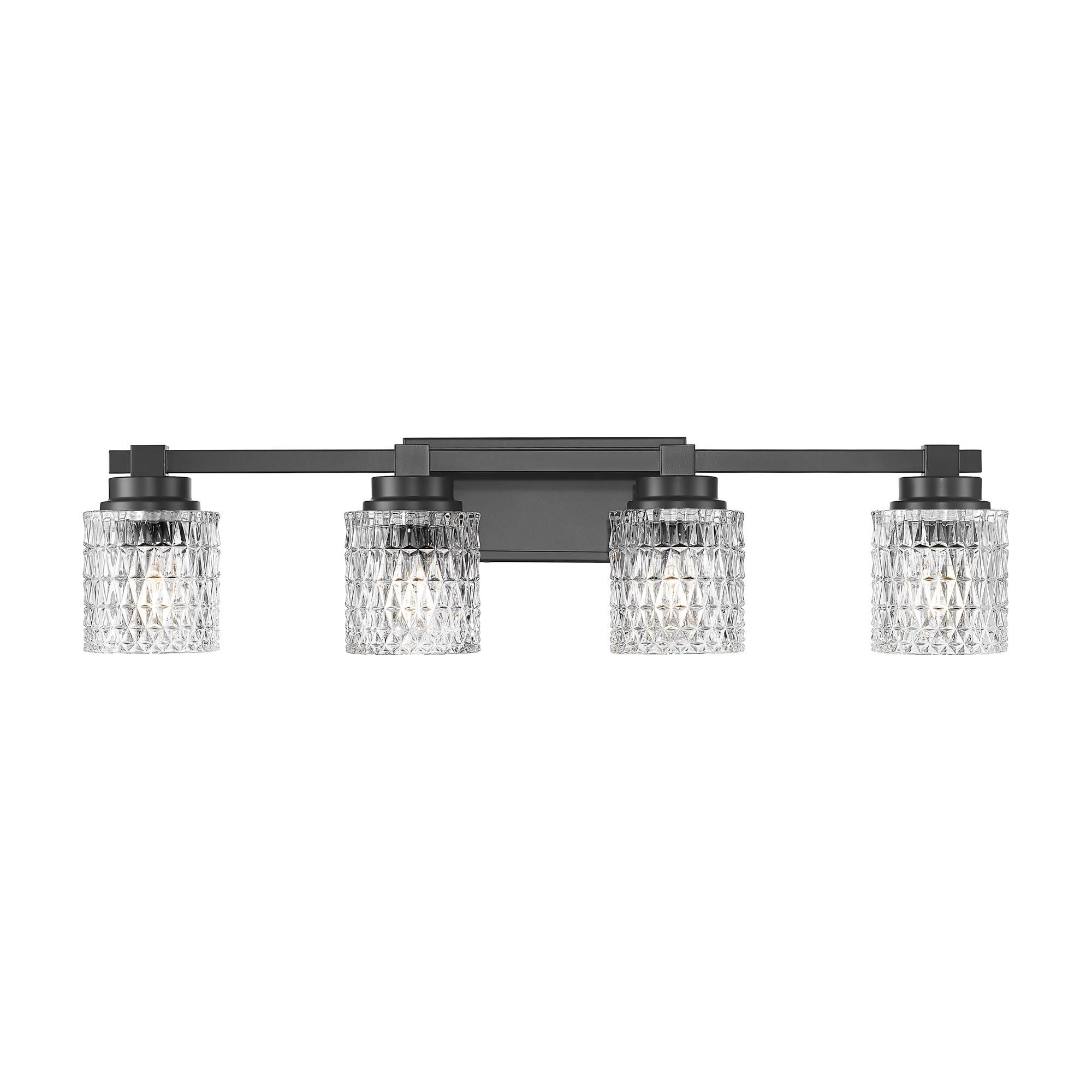 Shown in Matte Black finish and Clear Diamond glass