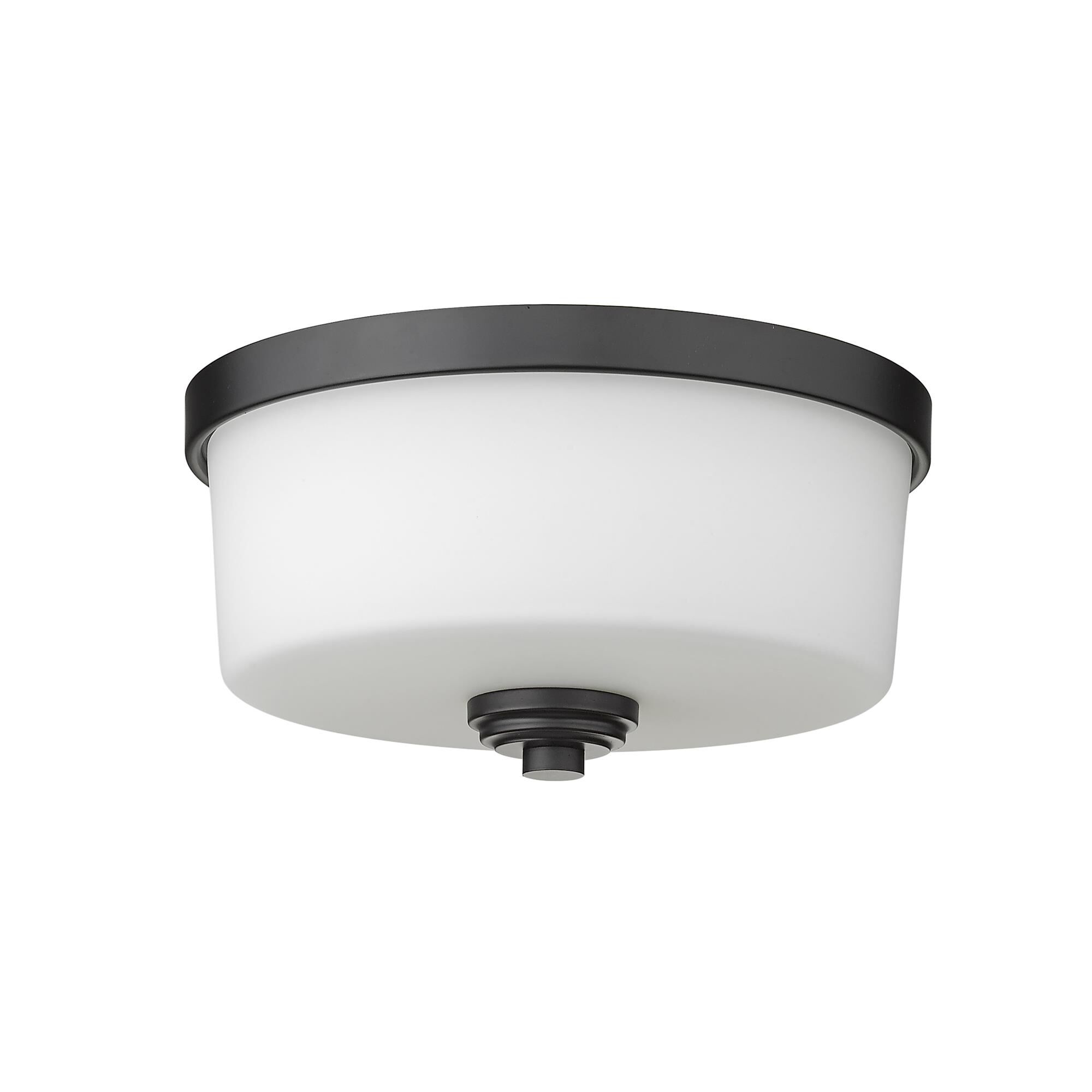 Shown in Matte Black finish and Glass shade