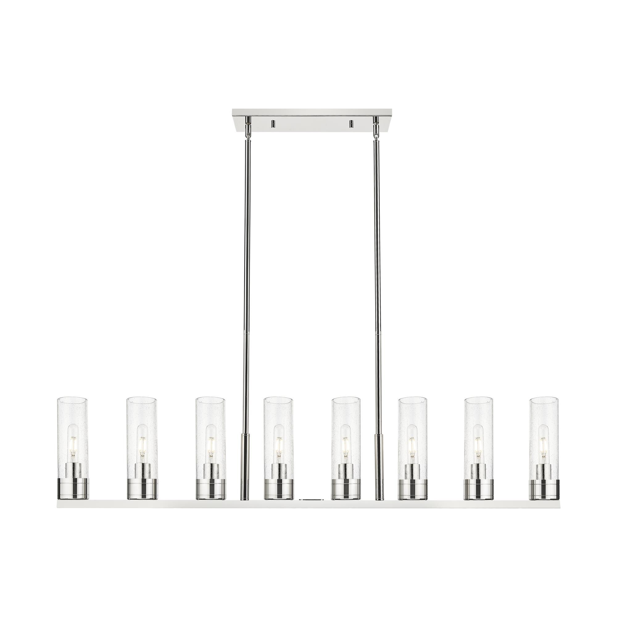 Shown in Polished Nickel finish and Seedy glass
