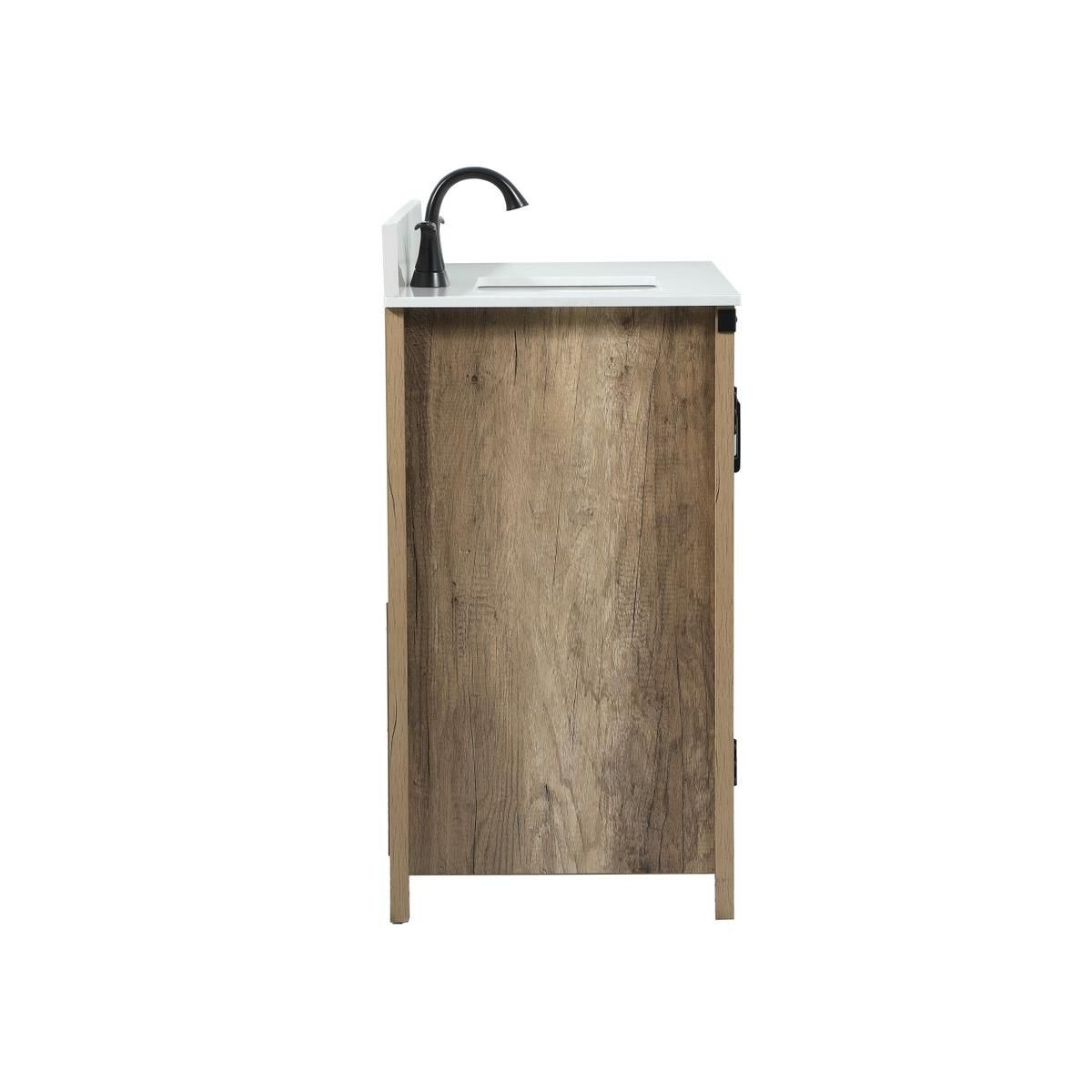 Shown in Natural Oak finish and With Backsplash accent