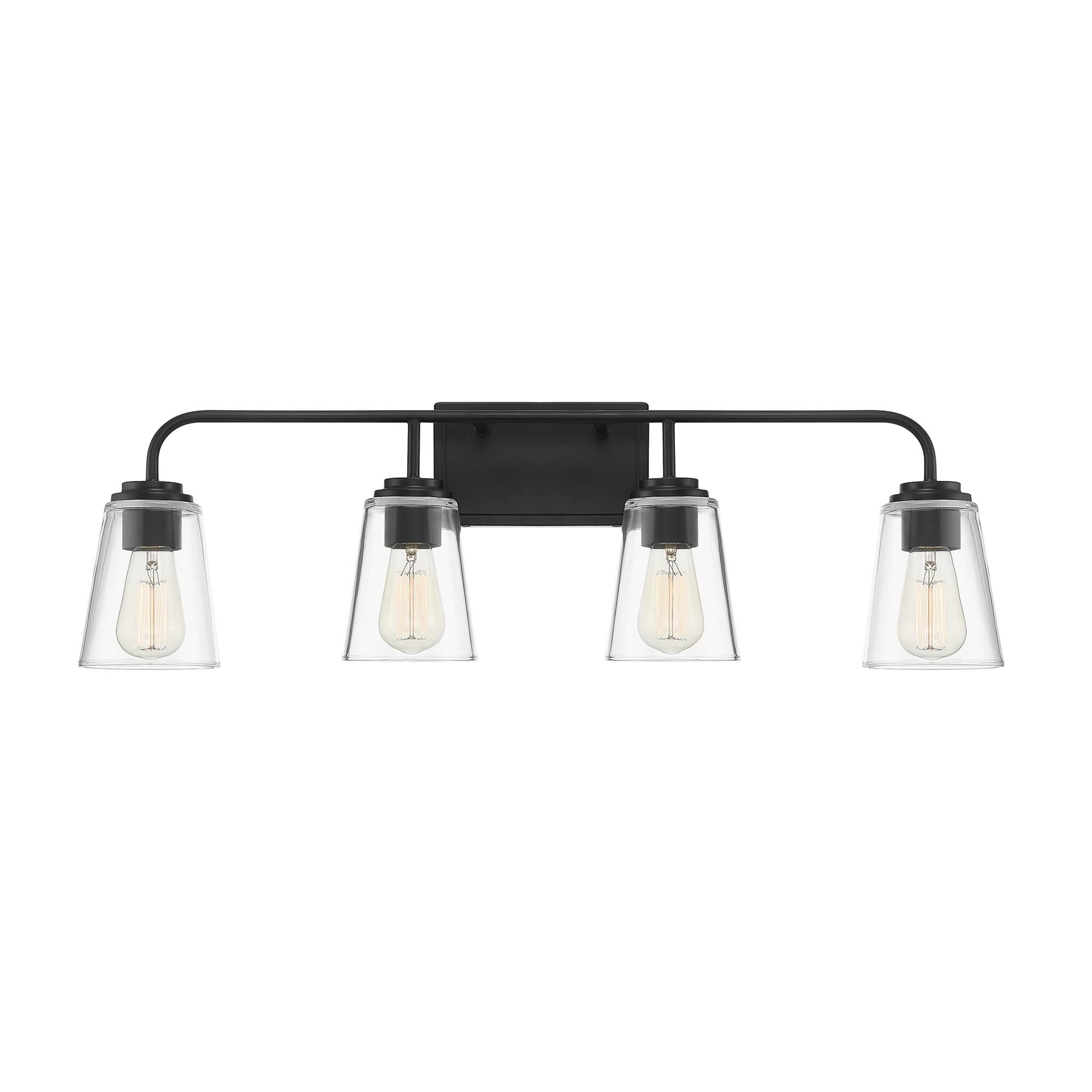 Shown in Matte Black finish and Clear glass