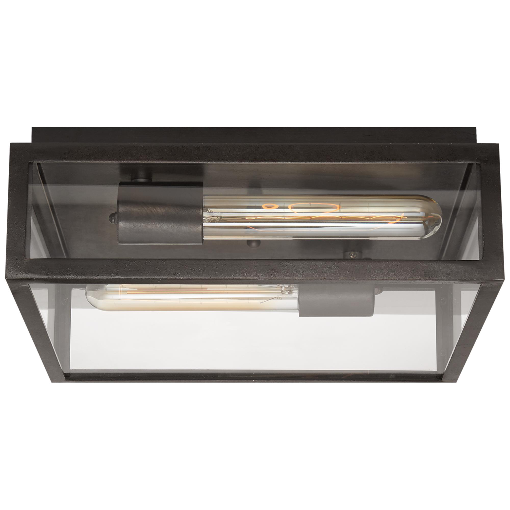 Shown in Aged Iron finish and Clear glass