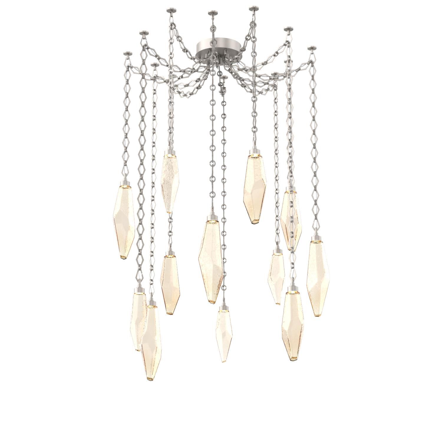 Levi Wilson Rock Crystal 14 Inch Multi Pendant Light by Hammerton Studio