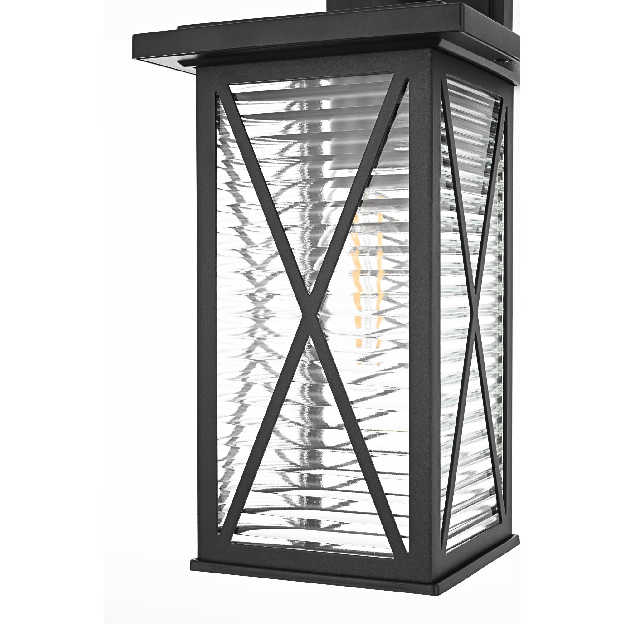 Shown in Black finish and Clear glass