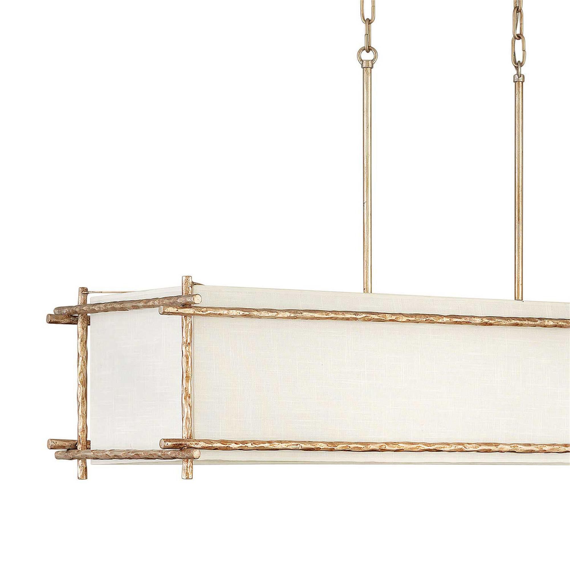 Shown in Champagne Gold finish and Off-White Textured shade