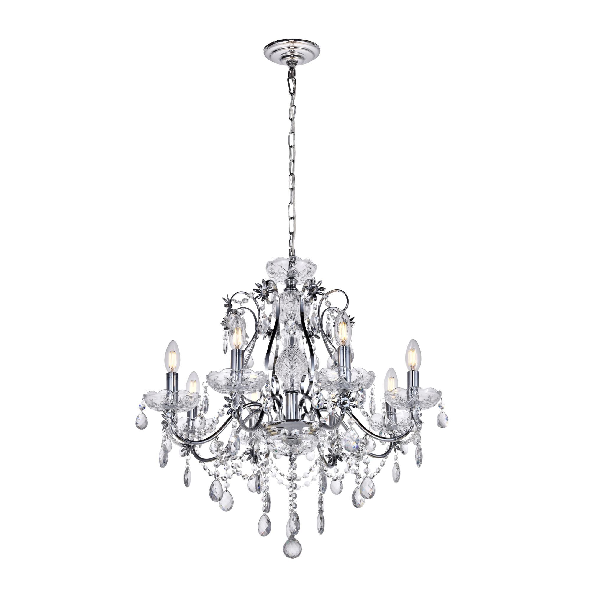 Voltaire 26 Inch 8 Light Chandelier by Elegant Lighting